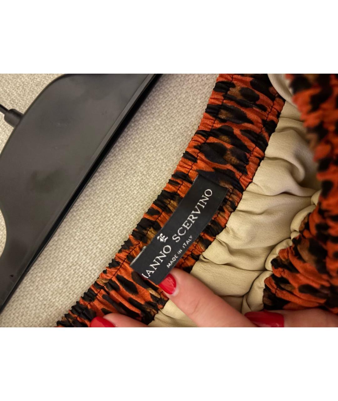 ERMANNO SCERVINO Оранжевая вискозная юбка макси, фото 7