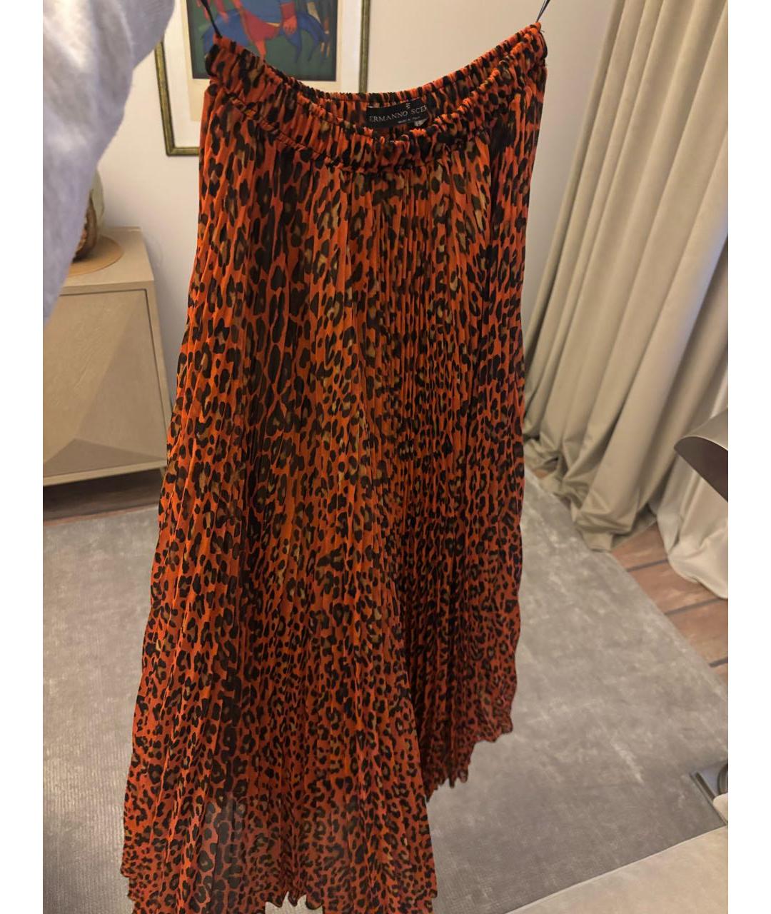ERMANNO SCERVINO Оранжевая вискозная юбка макси, фото 2