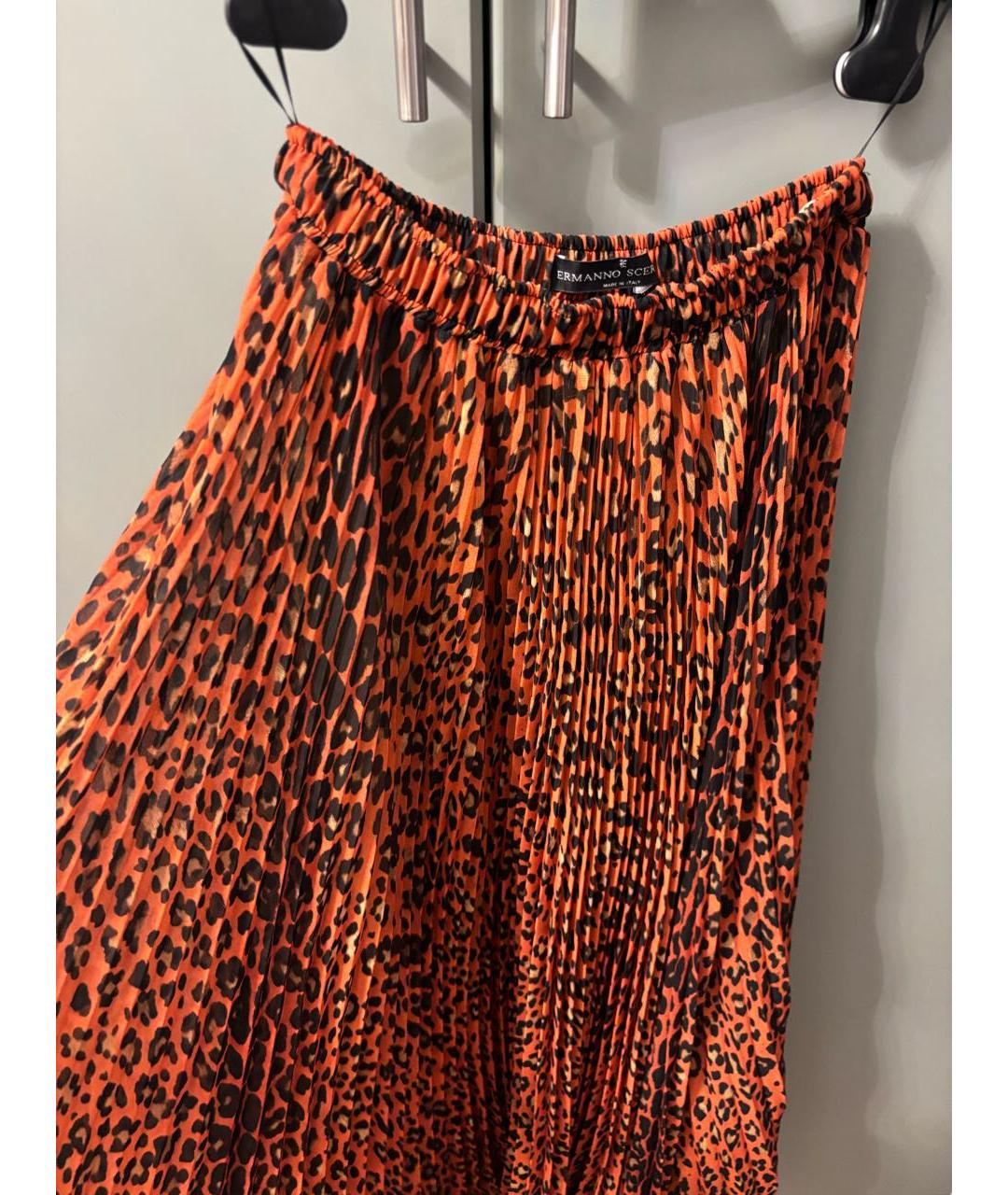 ERMANNO SCERVINO Оранжевая вискозная юбка макси, фото 6