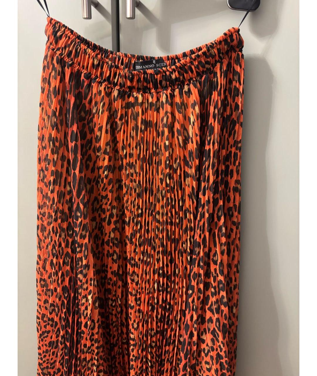 ERMANNO SCERVINO Оранжевая вискозная юбка макси, фото 5