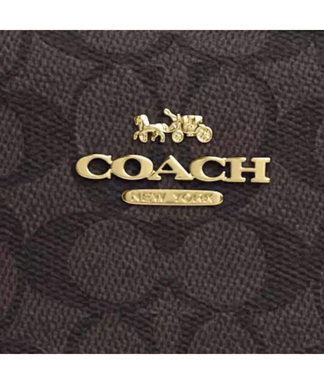 COACH Коричневая кожаная сумка через плечо, фото 4