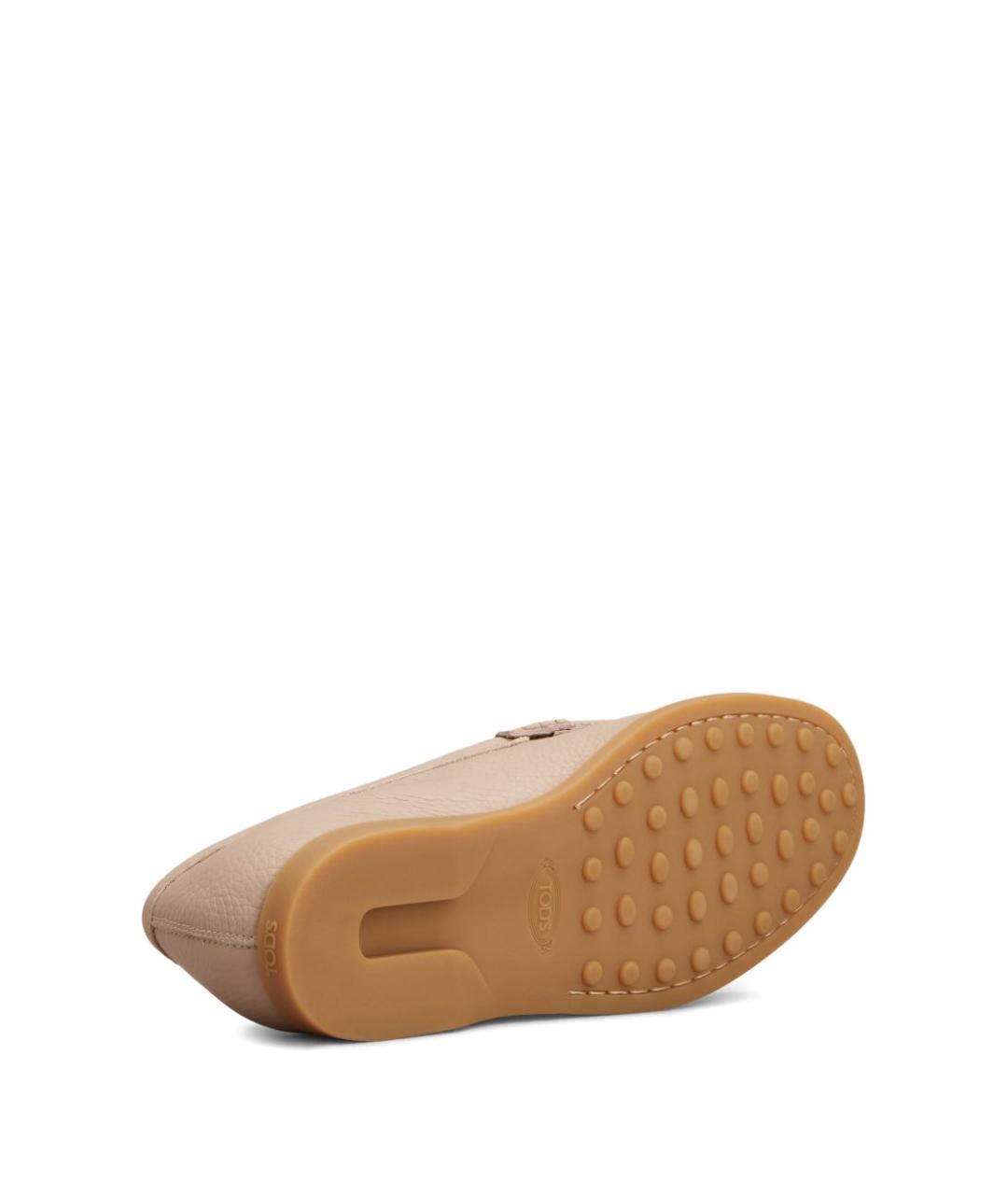 TOD'S Бежевые кожаные лоферы, фото 4