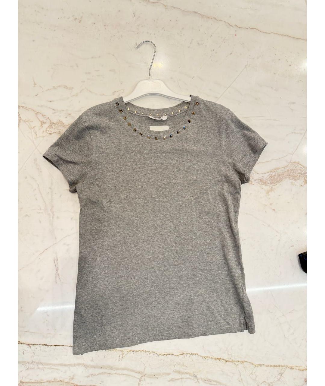 VALENTINO Серая хлопковая футболка, фото 6