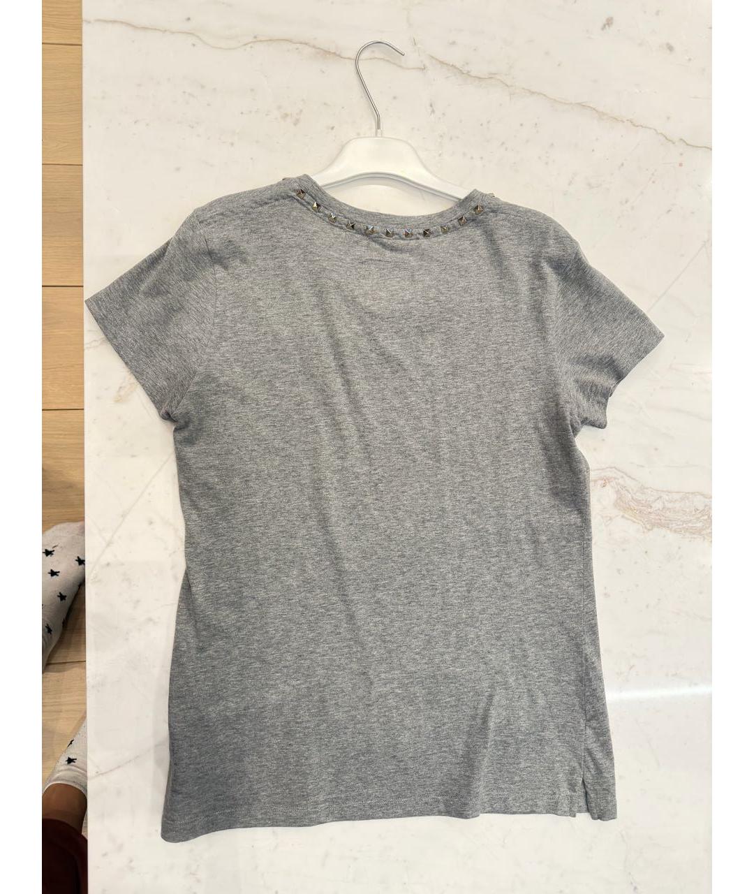 VALENTINO Серая хлопковая футболка, фото 2