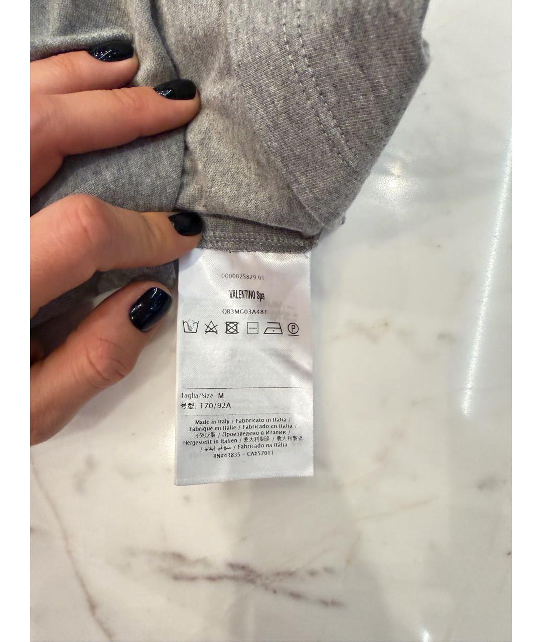 VALENTINO Серая хлопковая футболка, фото 5