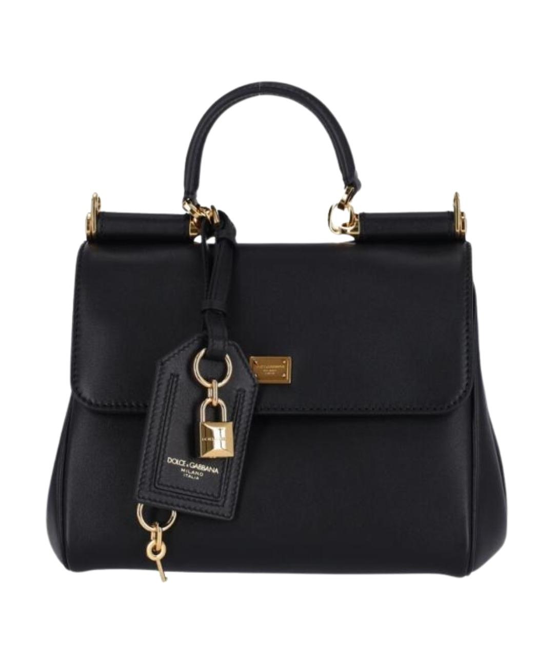 DOLCE&GABBANA Черная кожаная сумка тоут, фото 1