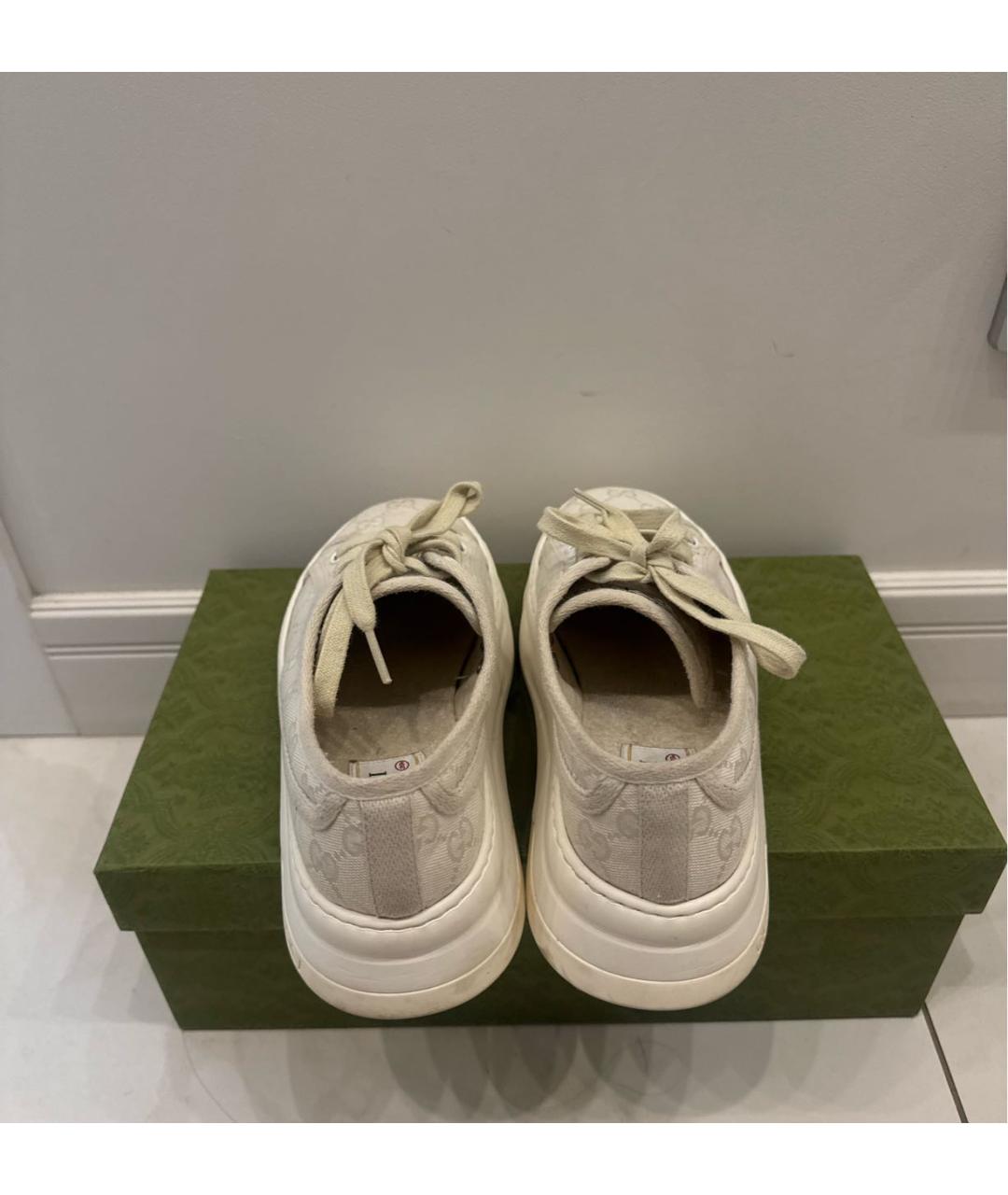 GUCCI Белые текстильные кеды, фото 3