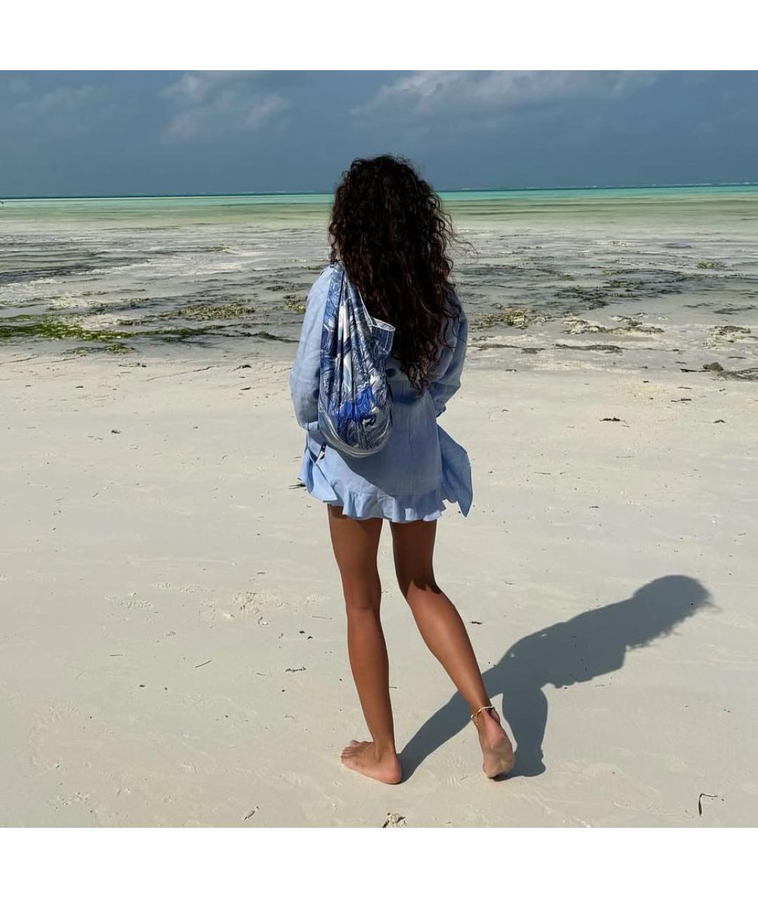 HERMES Синий шелковый платок, фото 3