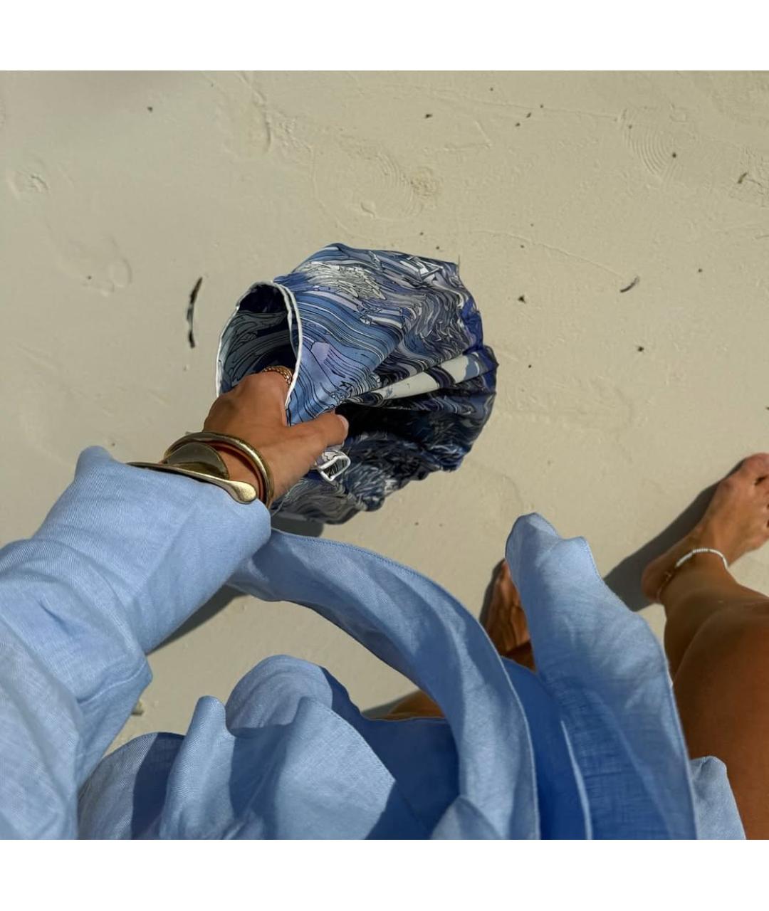 HERMES Синий шелковый платок, фото 5