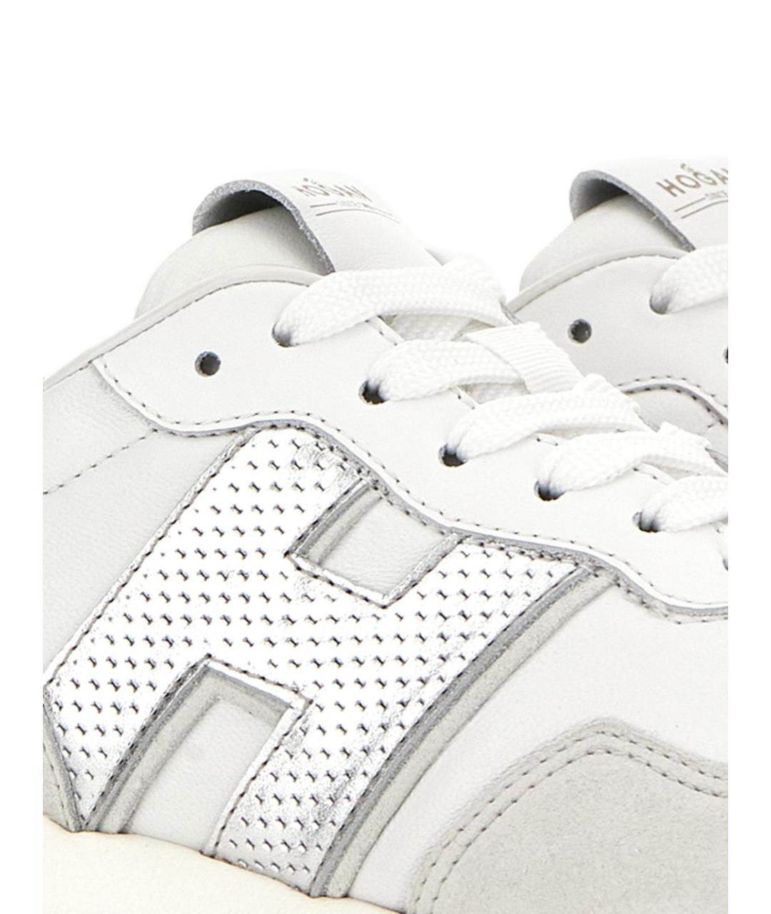 HOGAN Серые кожаные кроссовки, фото 4