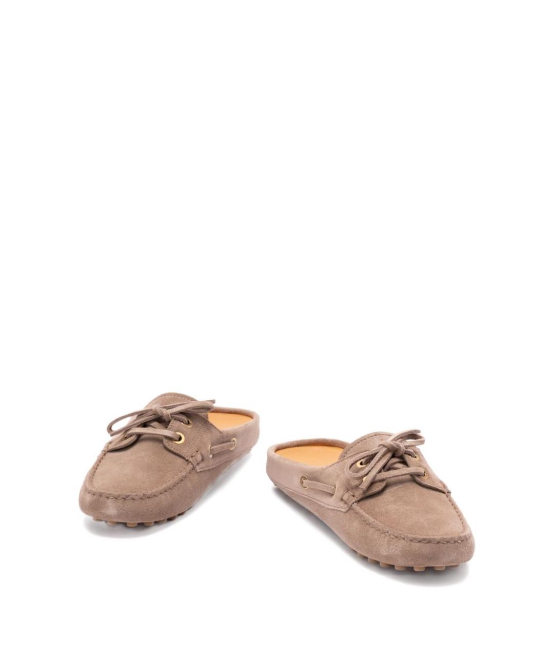 TOD'S Бежевые кожаные мюли, фото 5