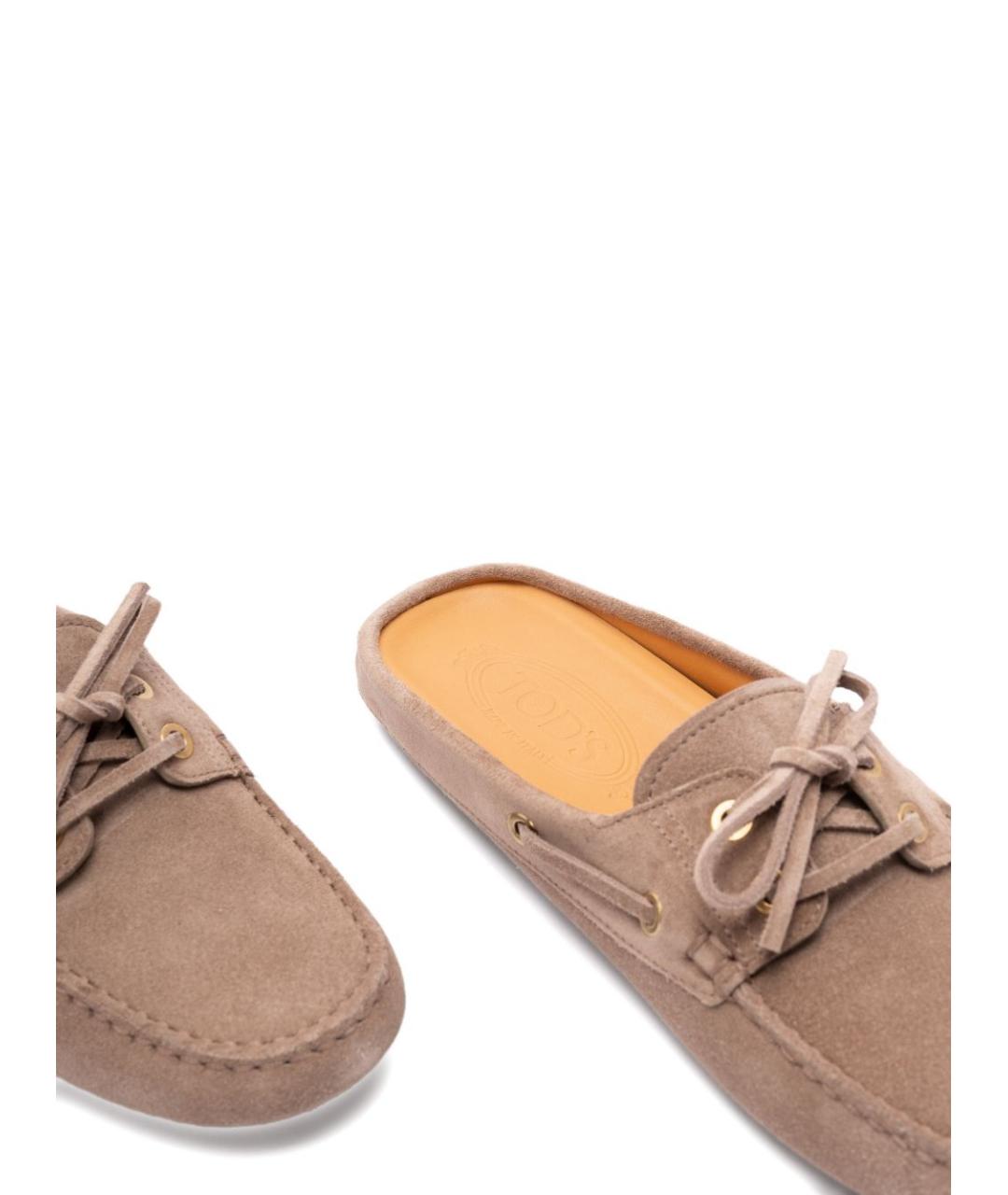 TOD'S Бежевые кожаные мюли, фото 3