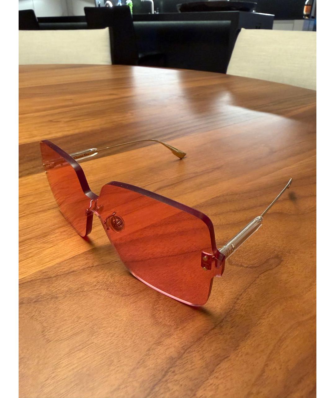 CHRISTIAN DIOR Коралловые металлические солнцезащитные очки, фото 2