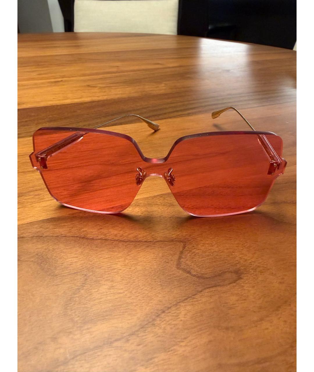 CHRISTIAN DIOR Коралловые металлические солнцезащитные очки, фото 8