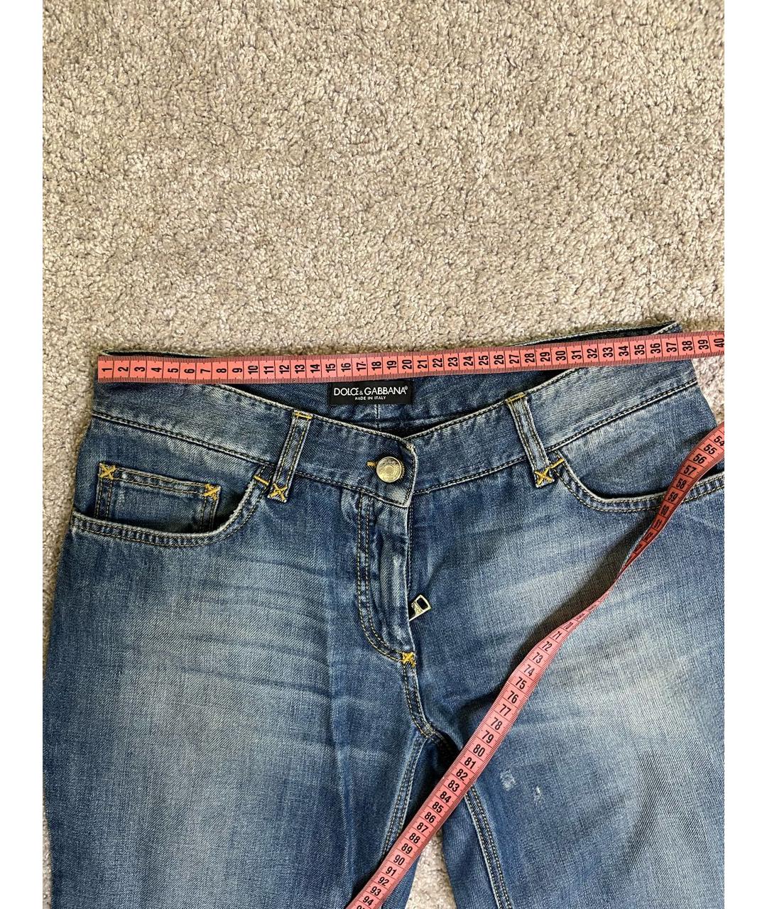 DOLCE&GABBANA Синие хлопковые джинсы клеш, фото 7