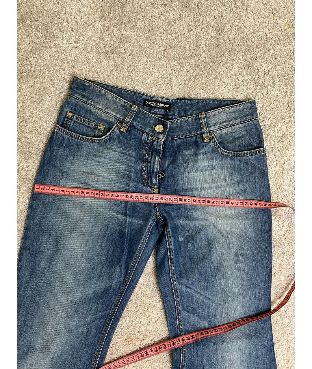 DOLCE&GABBANA Синие хлопковые джинсы клеш, фото 6