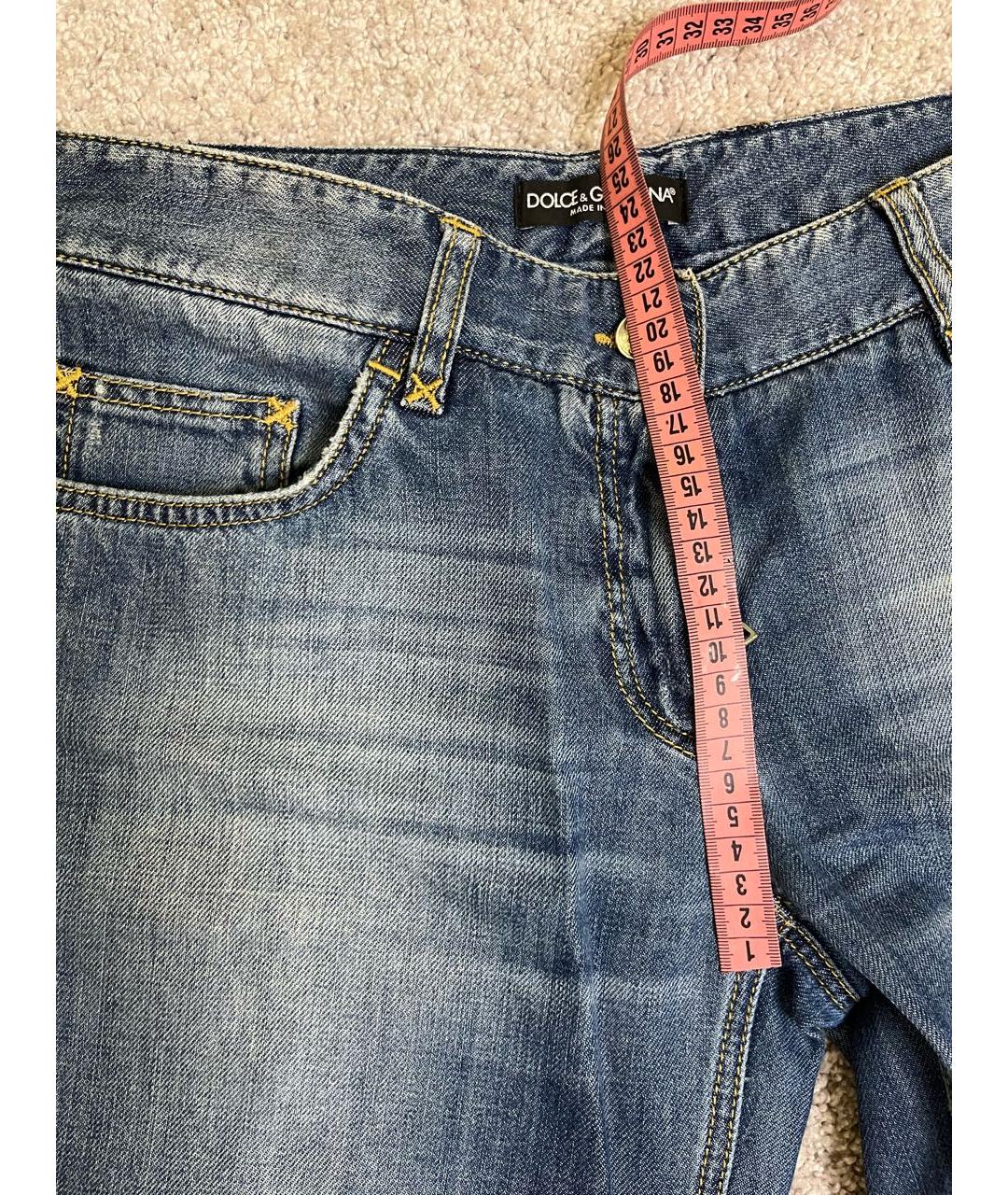 DOLCE&GABBANA Синие хлопковые джинсы клеш, фото 5