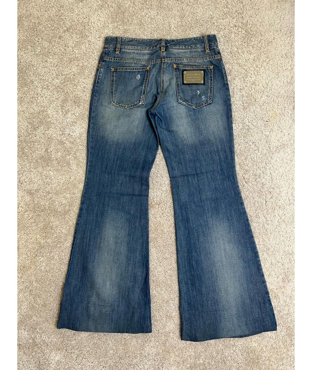 DOLCE&GABBANA Синие хлопковые джинсы клеш, фото 2