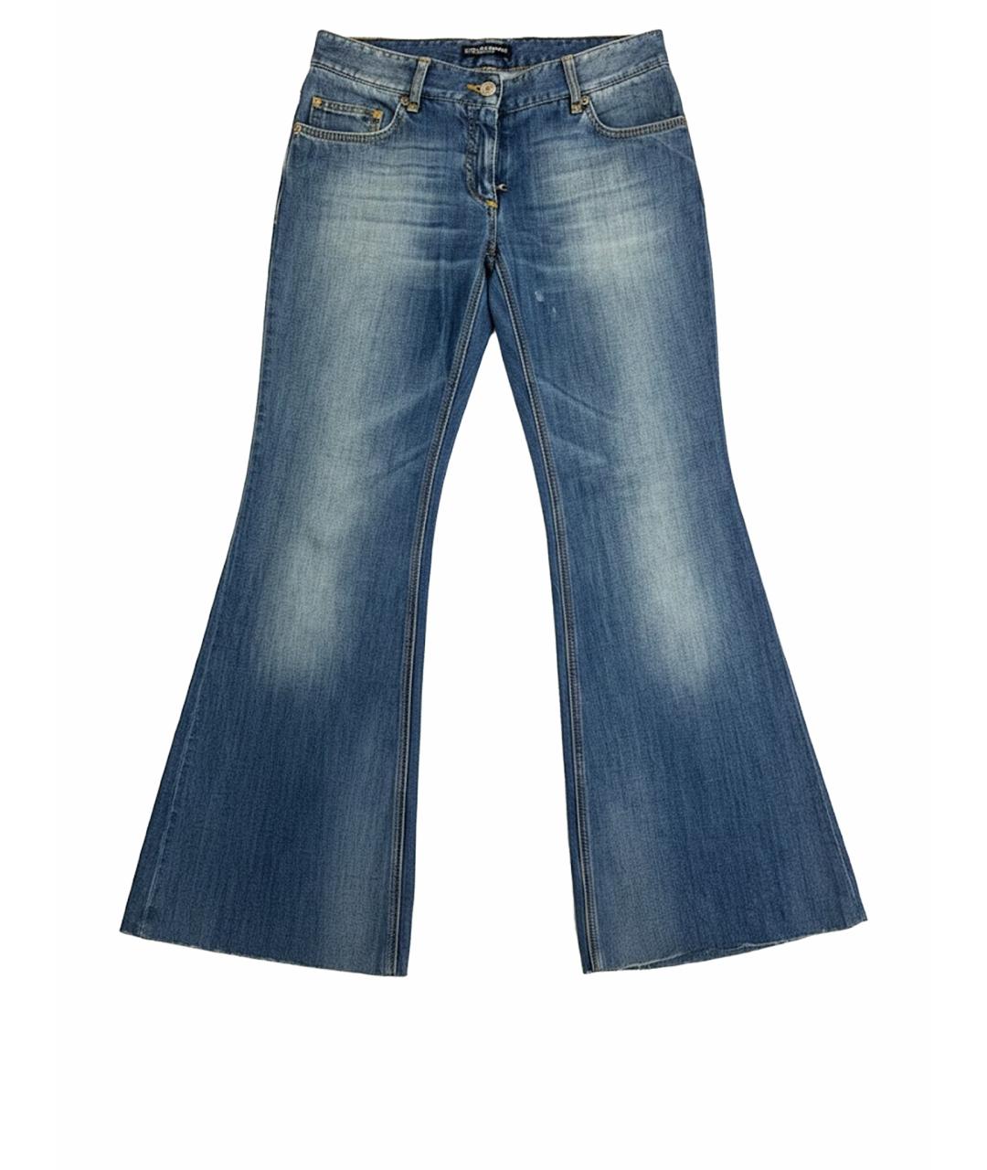 DOLCE&GABBANA Синие хлопковые джинсы клеш, фото 1