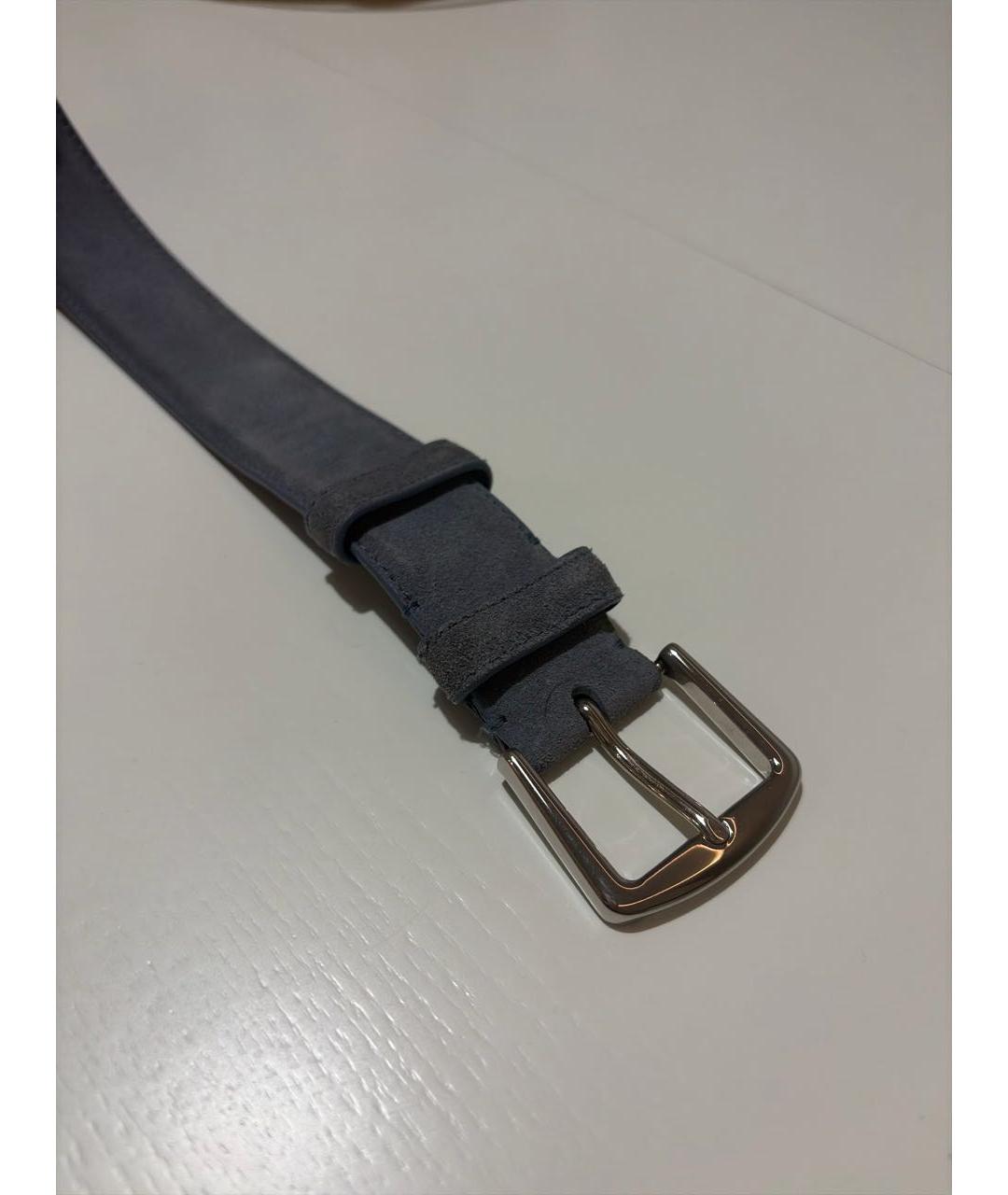 LORO PIANA Синий замшевый ремень, фото 3