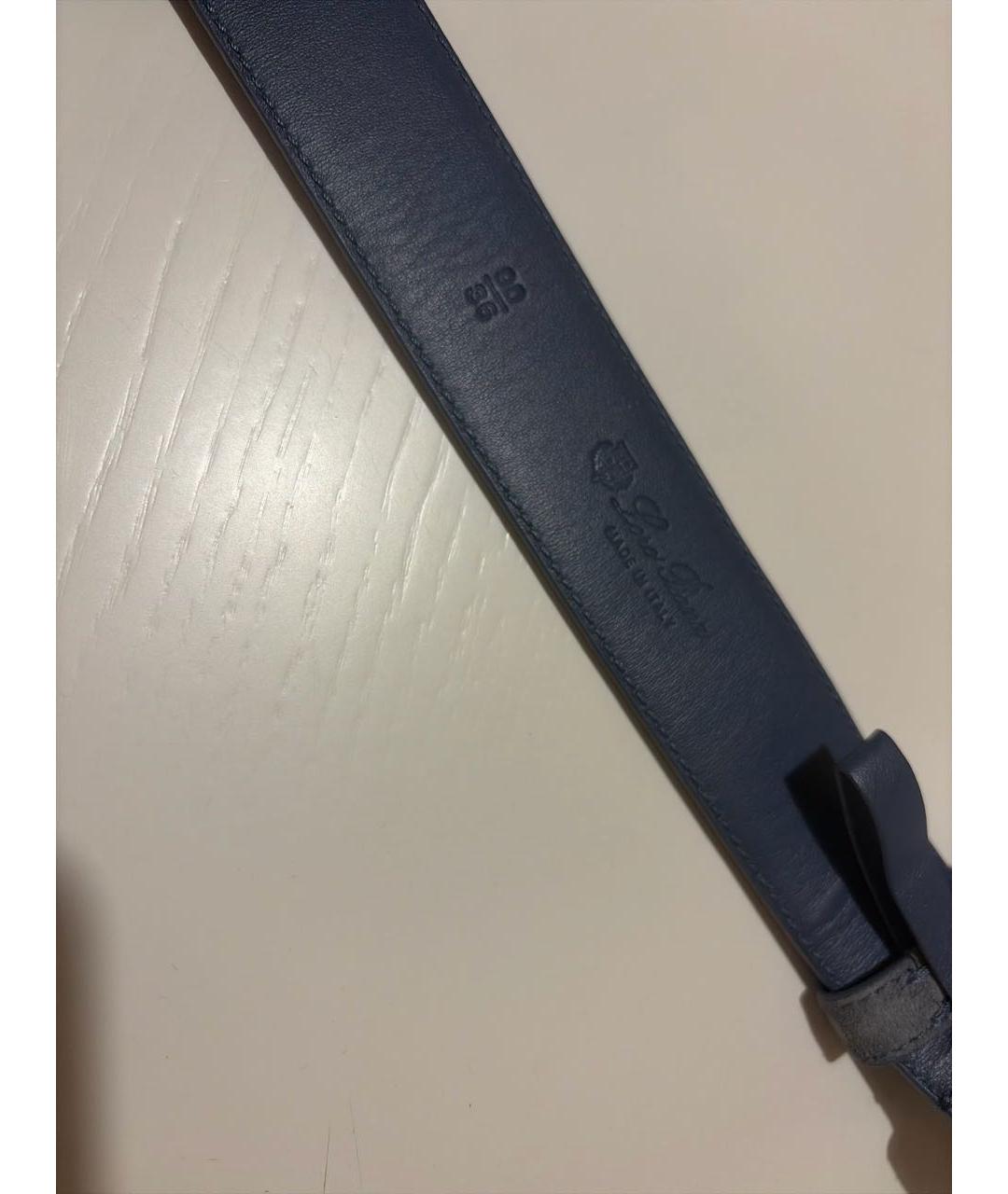 LORO PIANA Синий замшевый ремень, фото 4