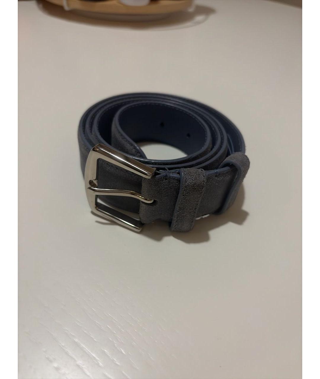 LORO PIANA Синий замшевый ремень, фото 2