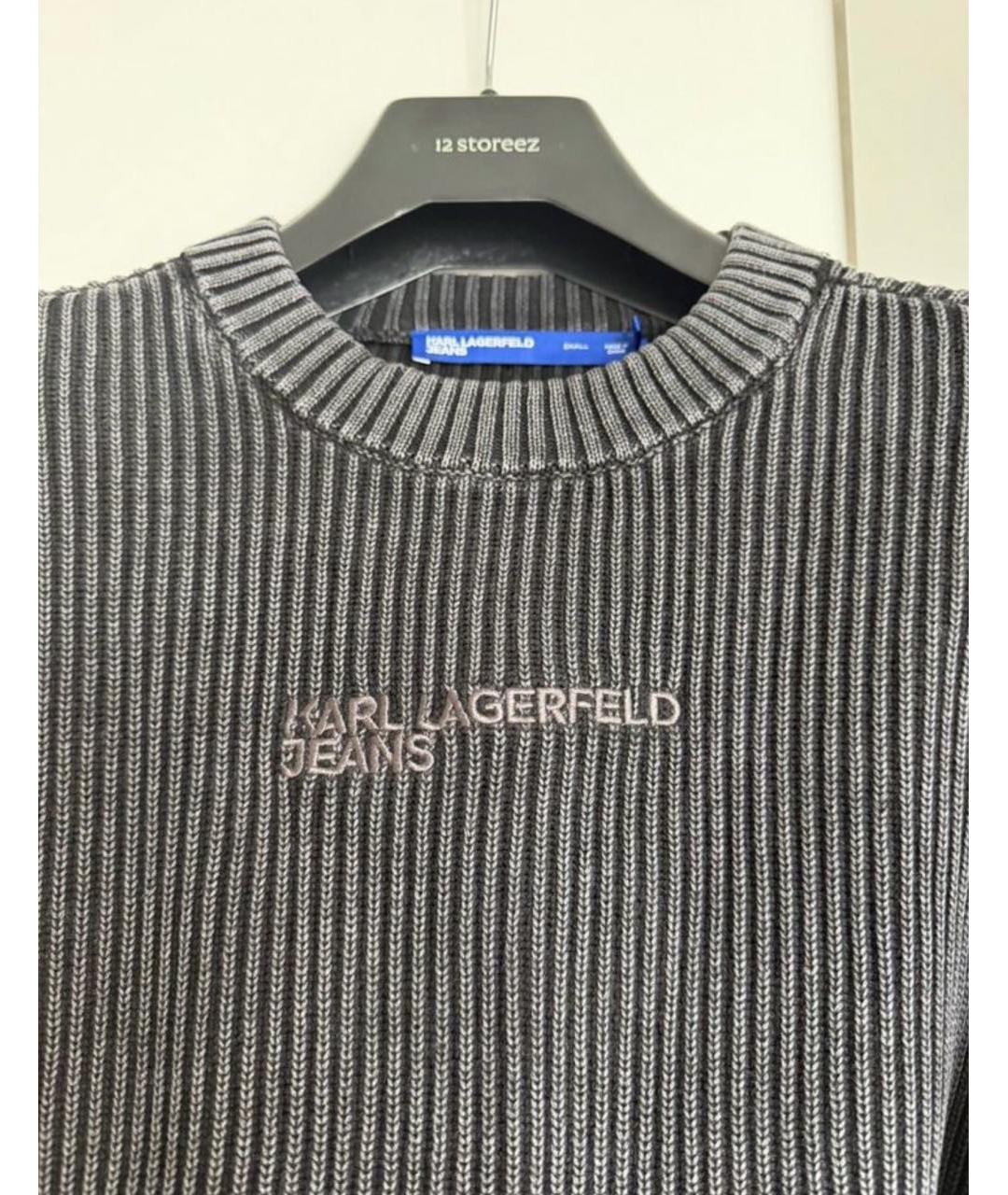 KARL LAGERFELD Серый хлопковый джемпер / свитер, фото 3