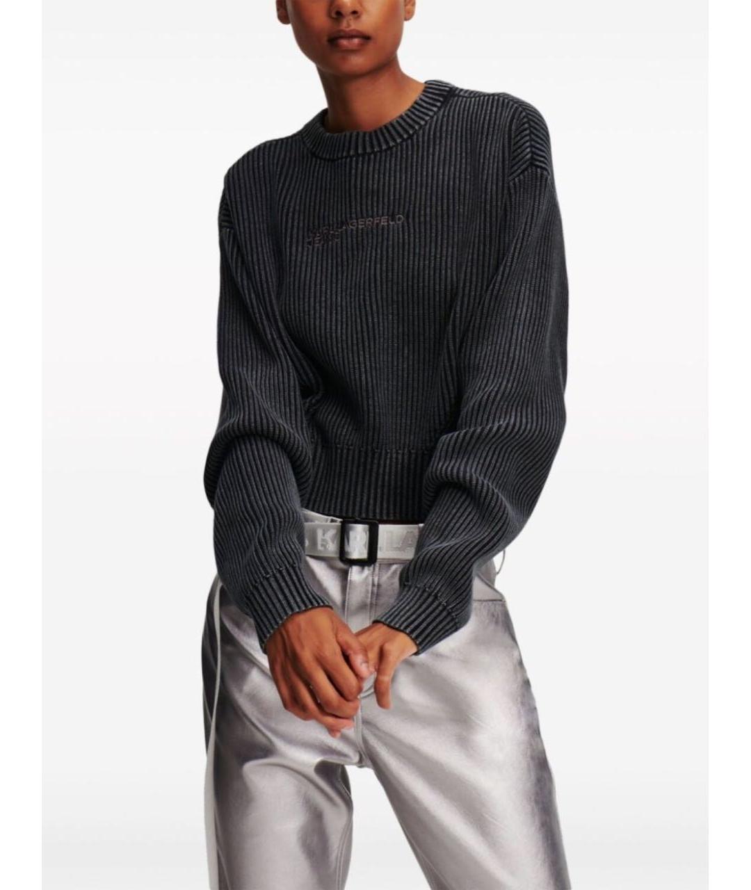KARL LAGERFELD Серый хлопковый джемпер / свитер, фото 7