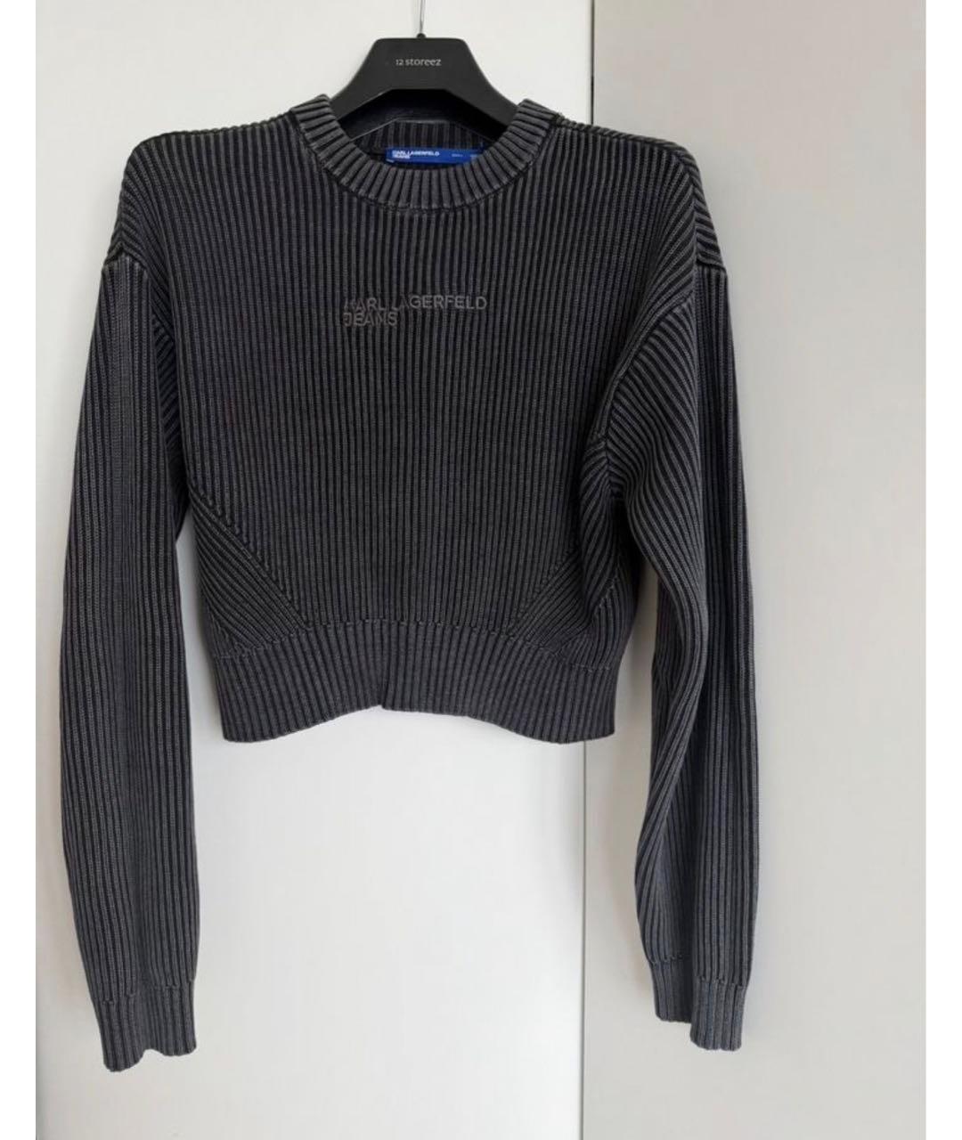 KARL LAGERFELD Серый хлопковый джемпер / свитер, фото 9