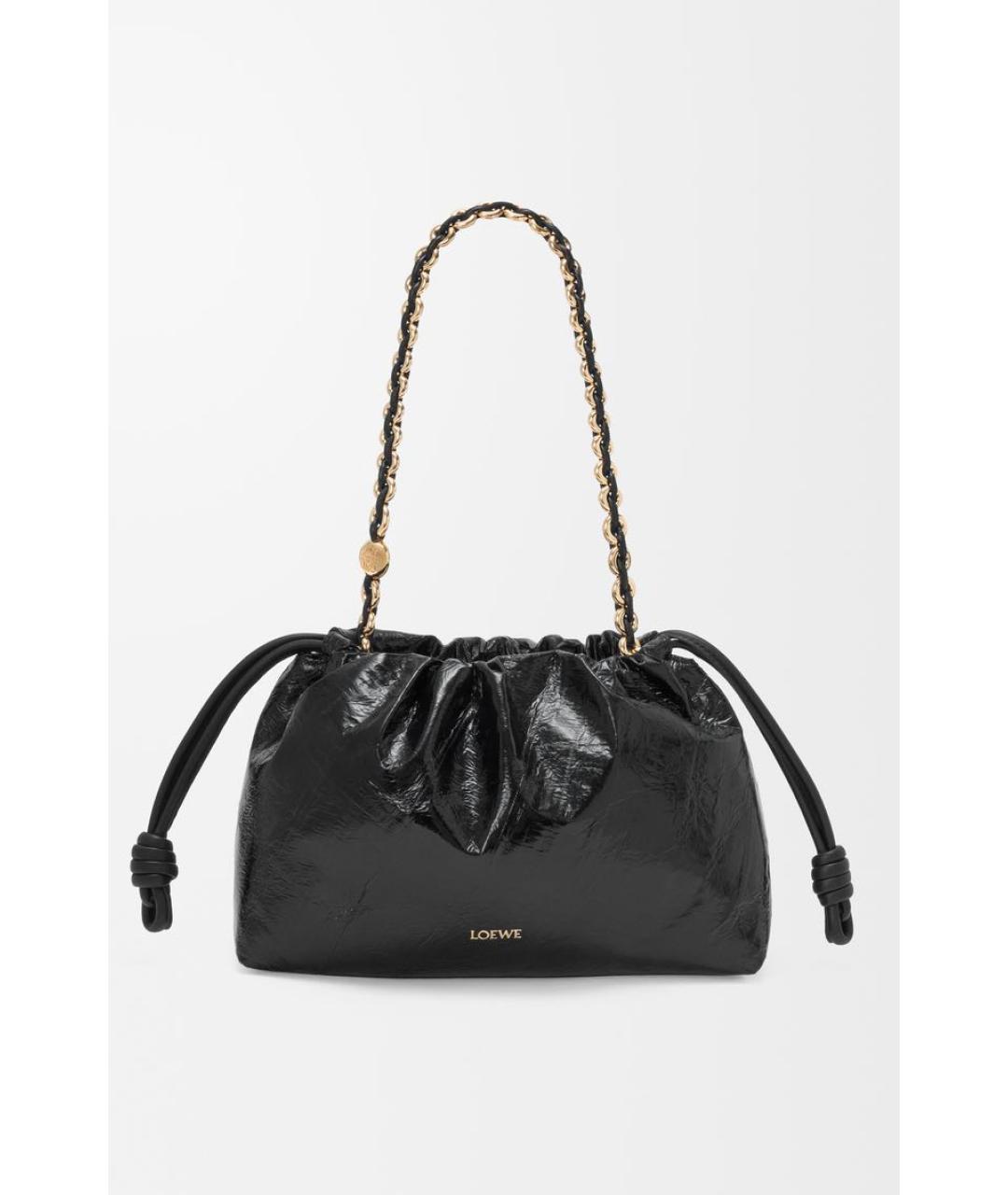 LOEWE Черная кожаная сумка с короткими ручками, фото 4