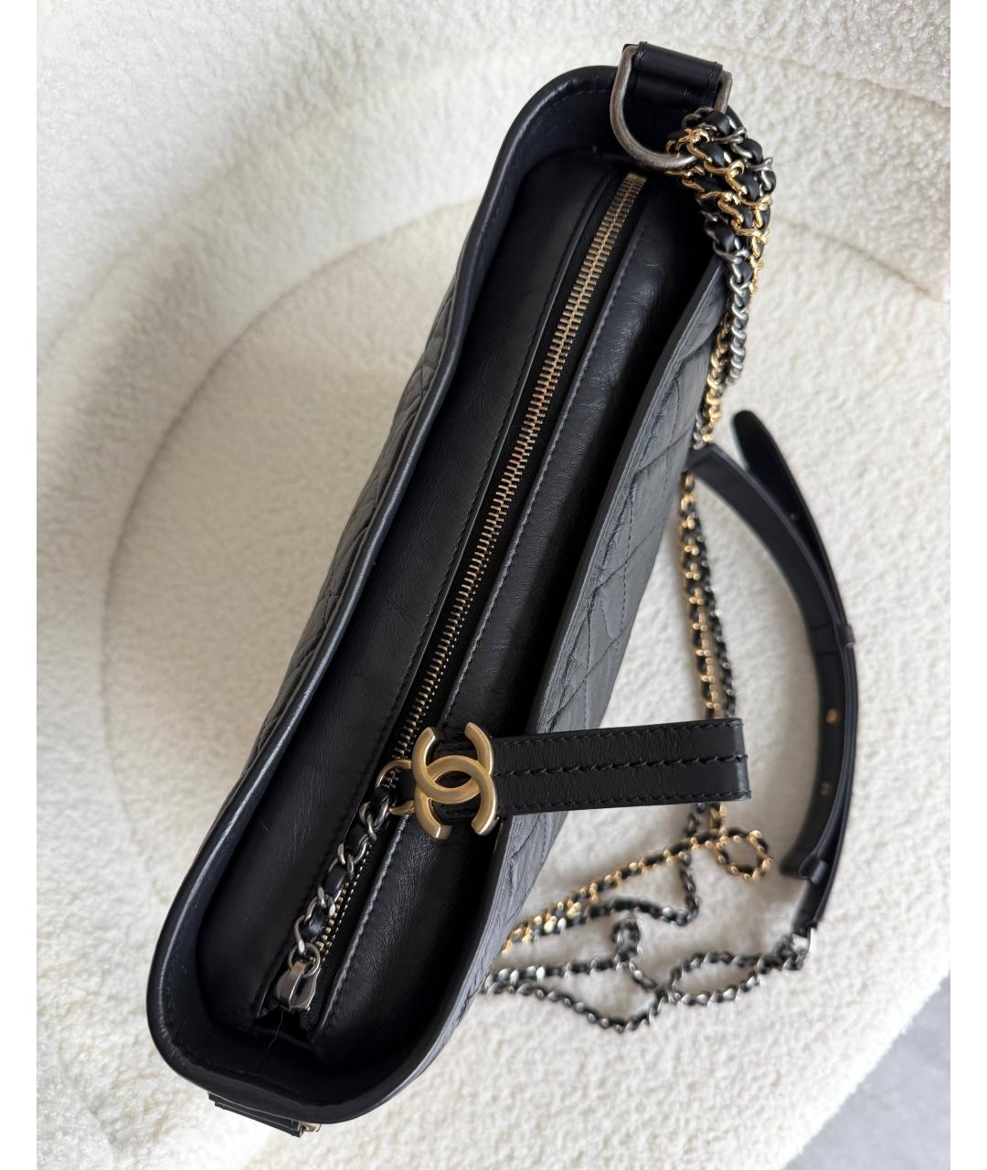 CHANEL Черная кожаная сумка через плечо, фото 4
