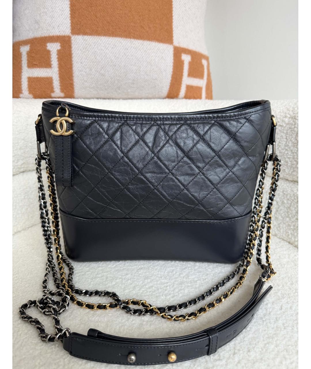 CHANEL Черная кожаная сумка через плечо, фото 6