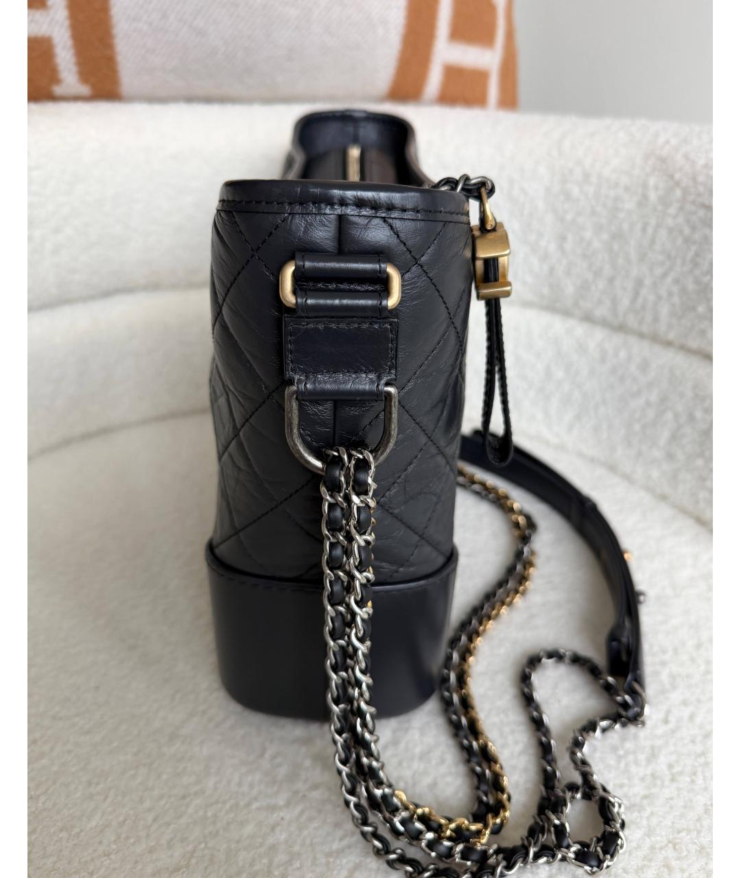 CHANEL Черная кожаная сумка через плечо, фото 8