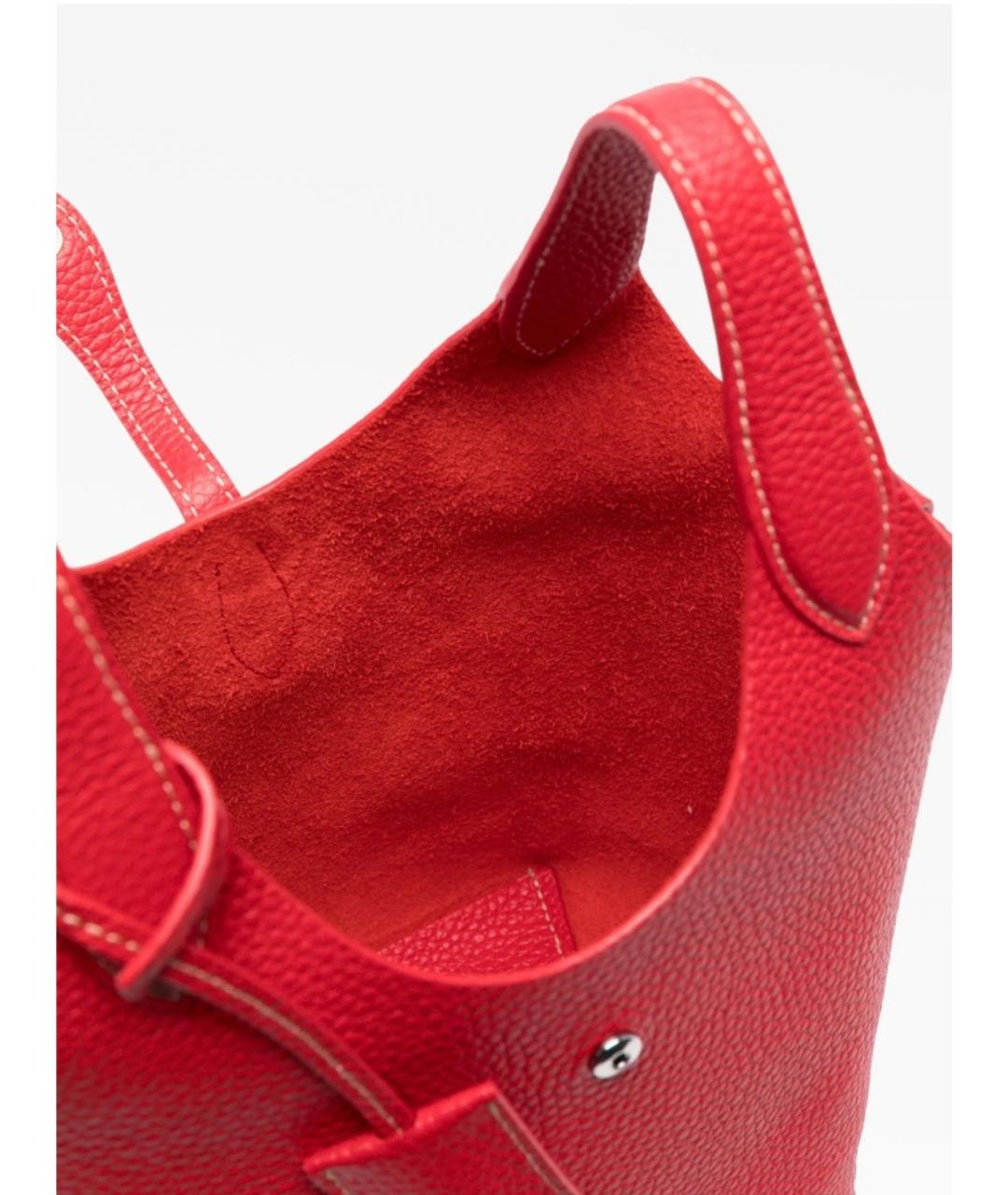 RALPH LAUREN Красная кожаная сумка с короткими ручками, фото 4