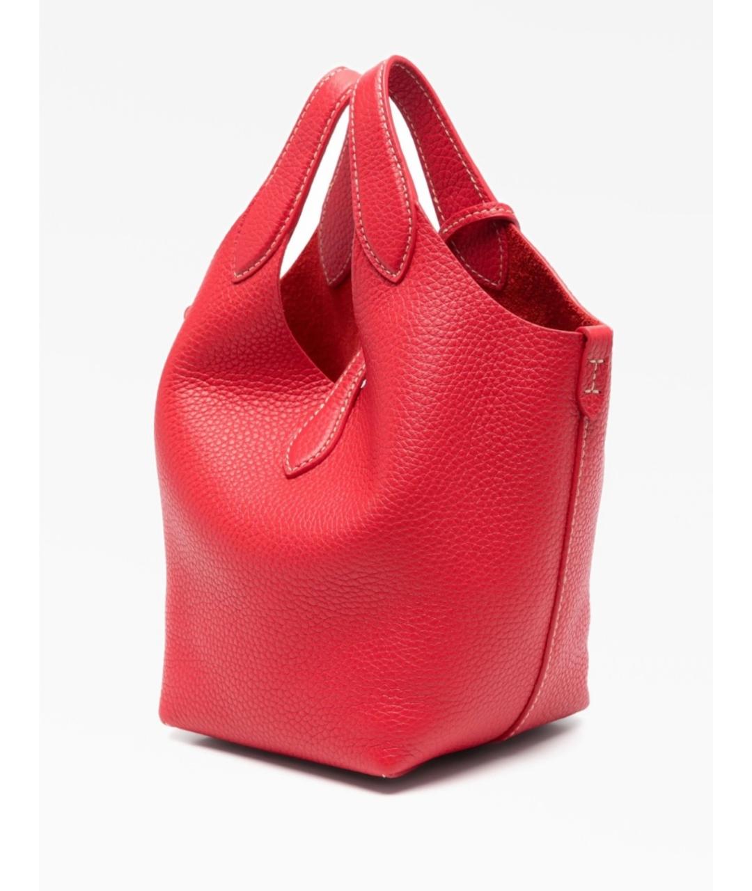 RALPH LAUREN Красная кожаная сумка с короткими ручками, фото 2