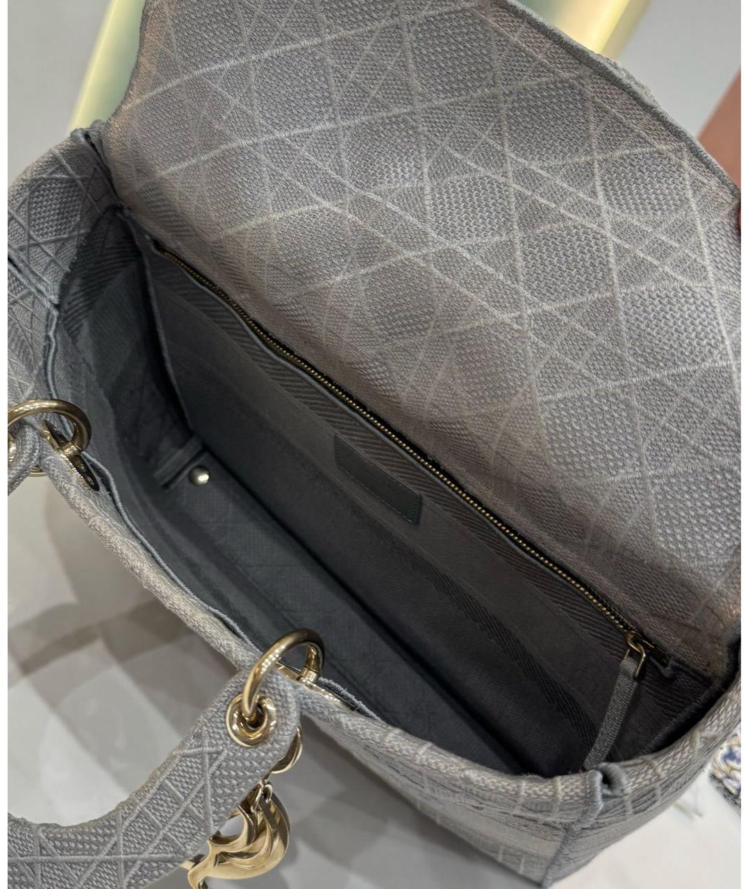 CHRISTIAN DIOR Серая тканевая сумка через плечо, фото 5