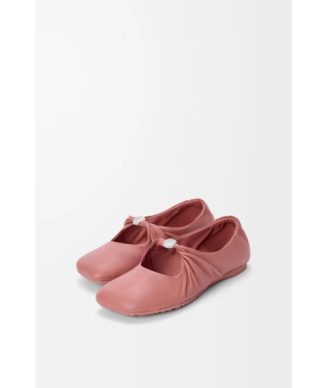 LOEWE Коралловые кожаные балетки, фото 3