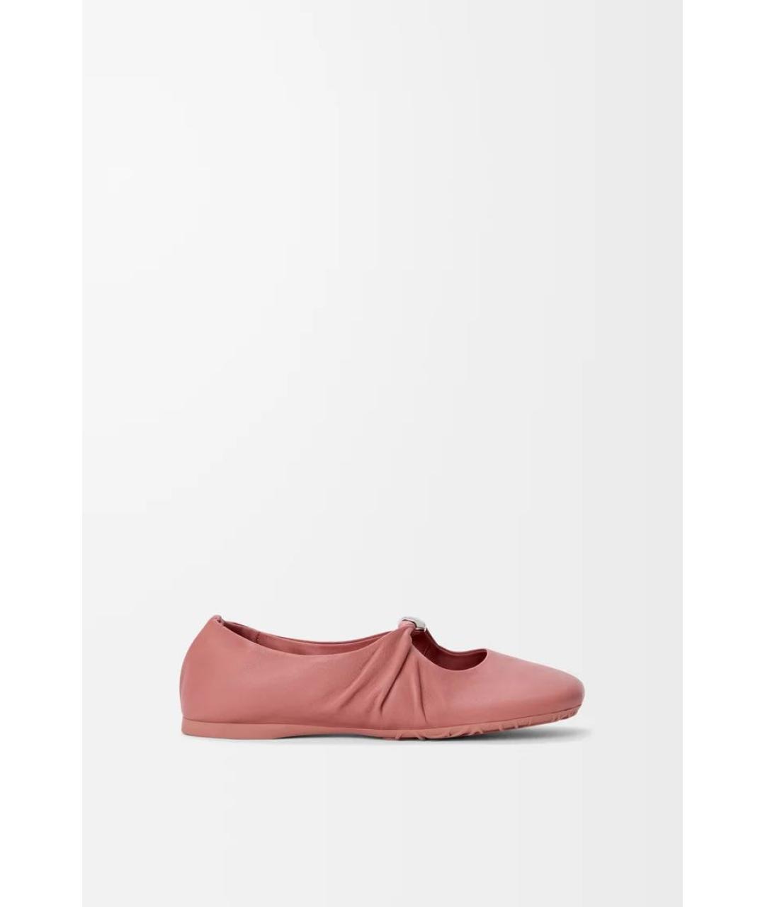 LOEWE Коралловые кожаные балетки, фото 5