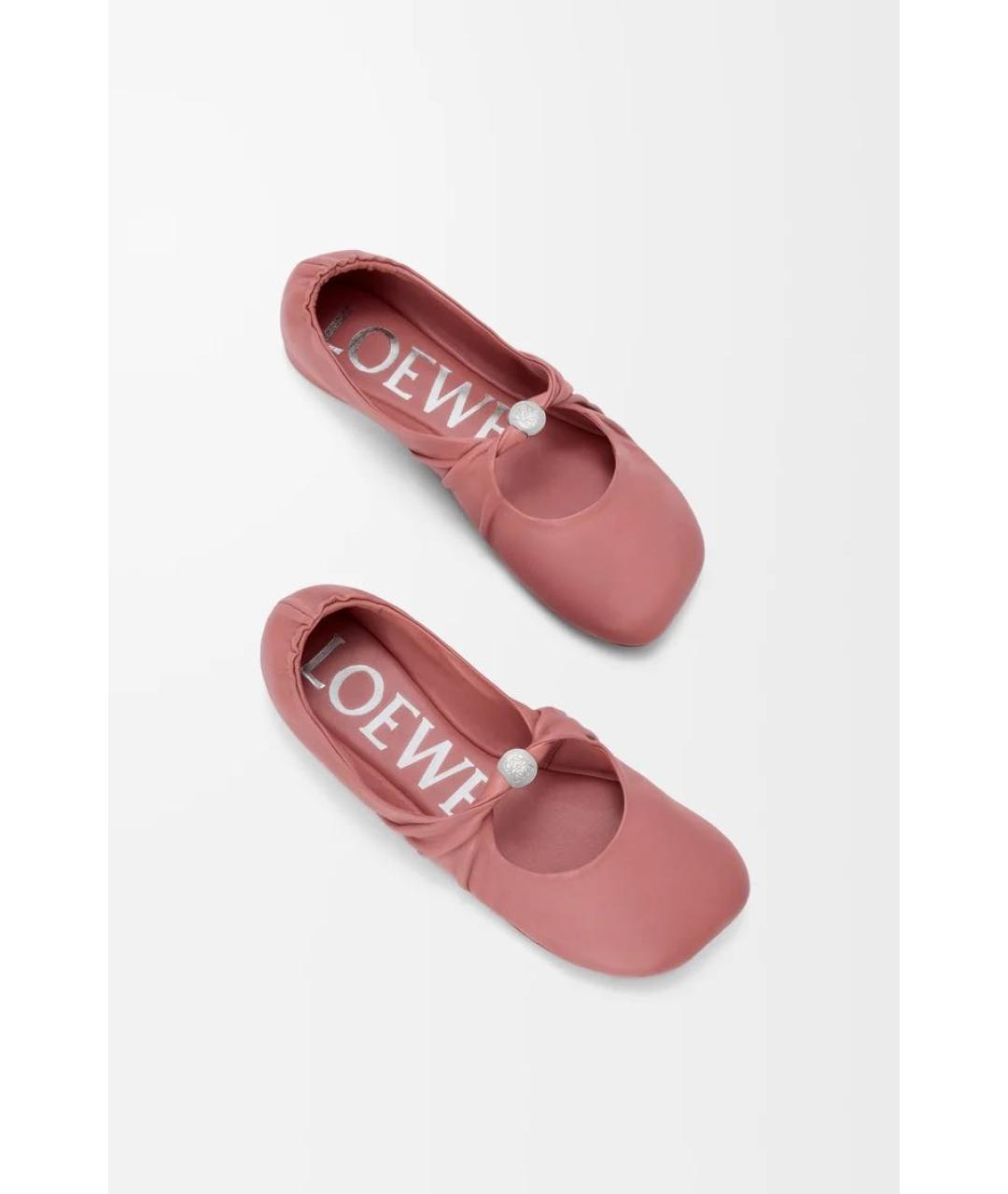 LOEWE Коралловые кожаные балетки, фото 4