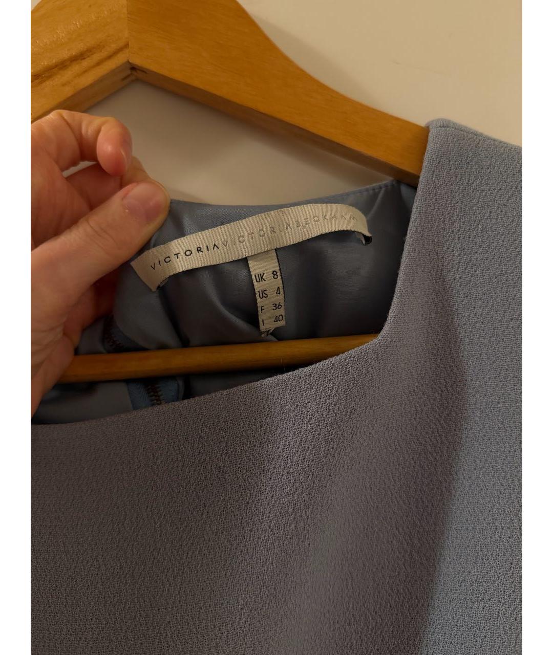 VICTORIA BECKHAM Голубое вискозное повседневное платье, фото 2