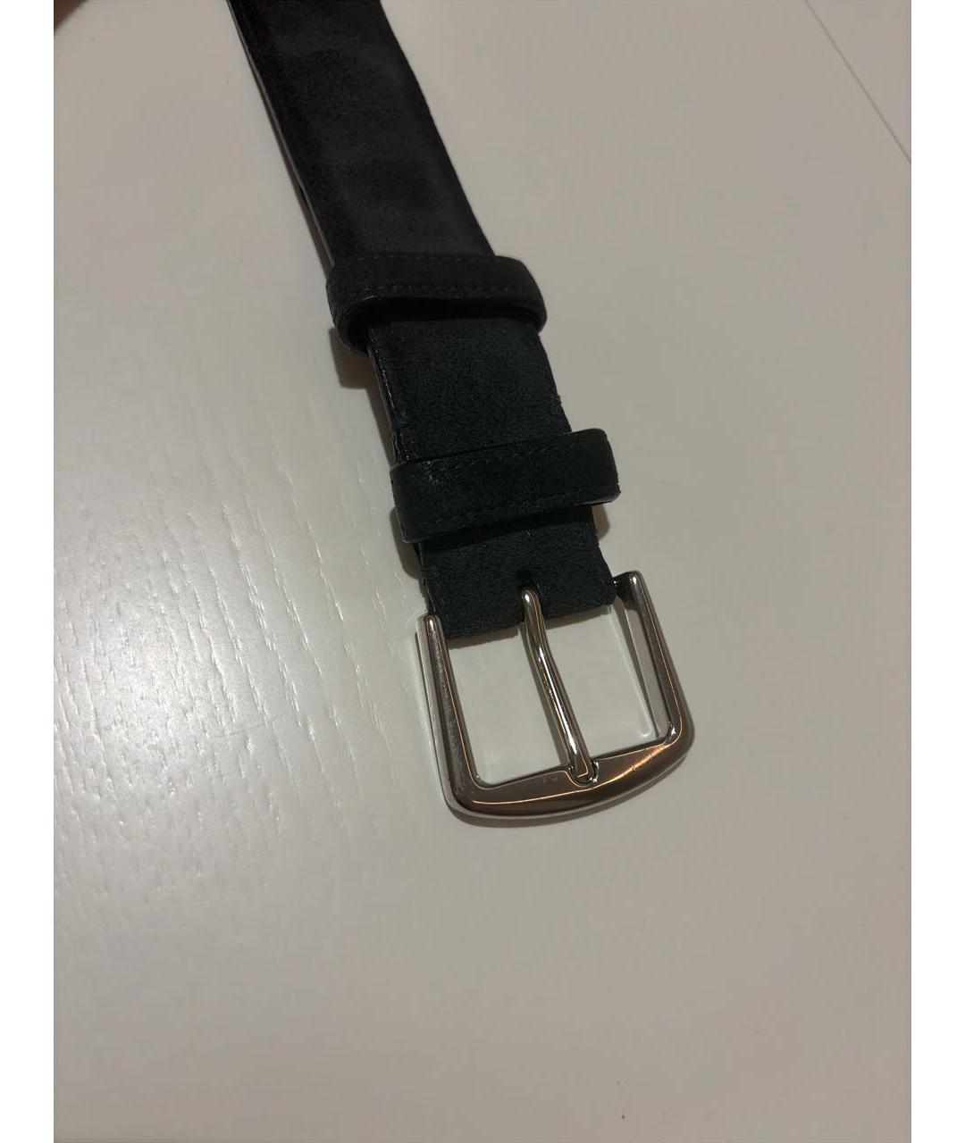 LORO PIANA Темно-синий замшевый ремень, фото 2