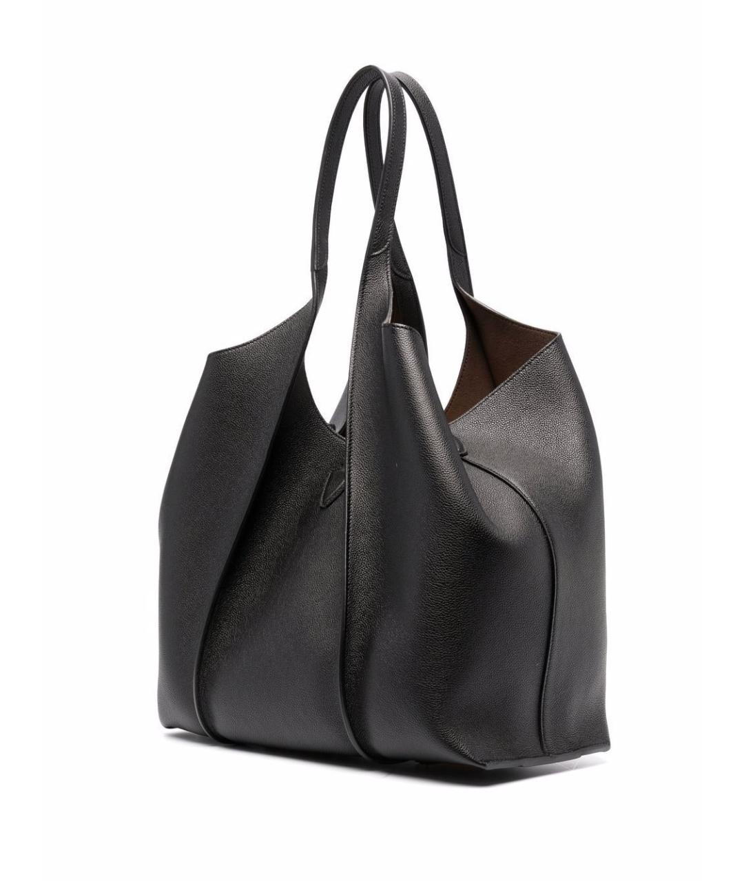 TOD'S Черная кожаная сумка тоут, фото 4