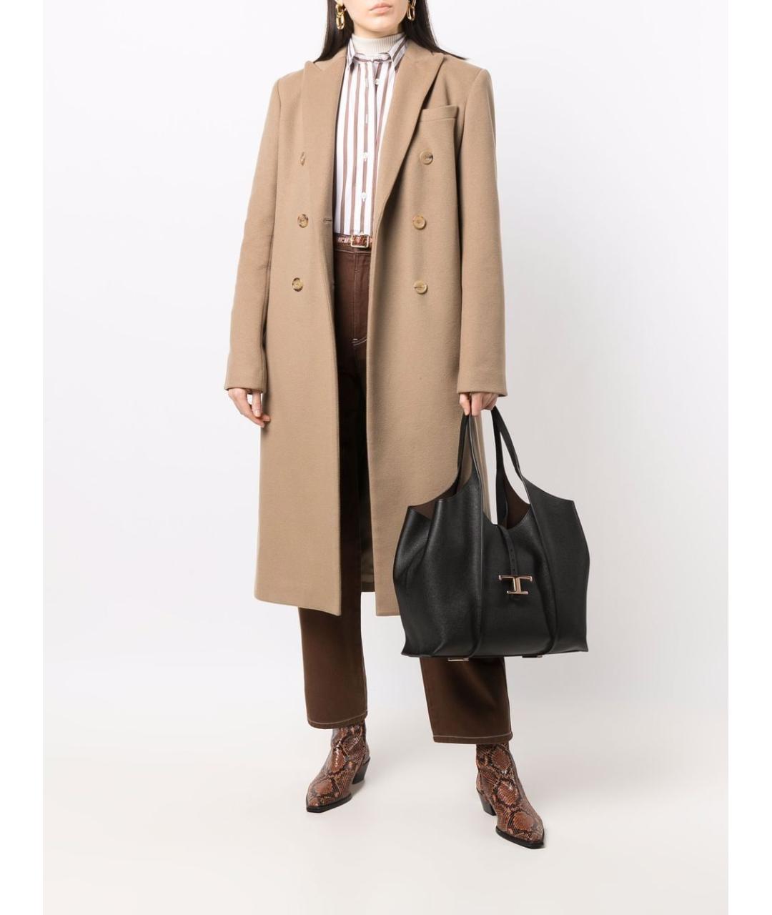 TOD'S Черная кожаная сумка тоут, фото 5