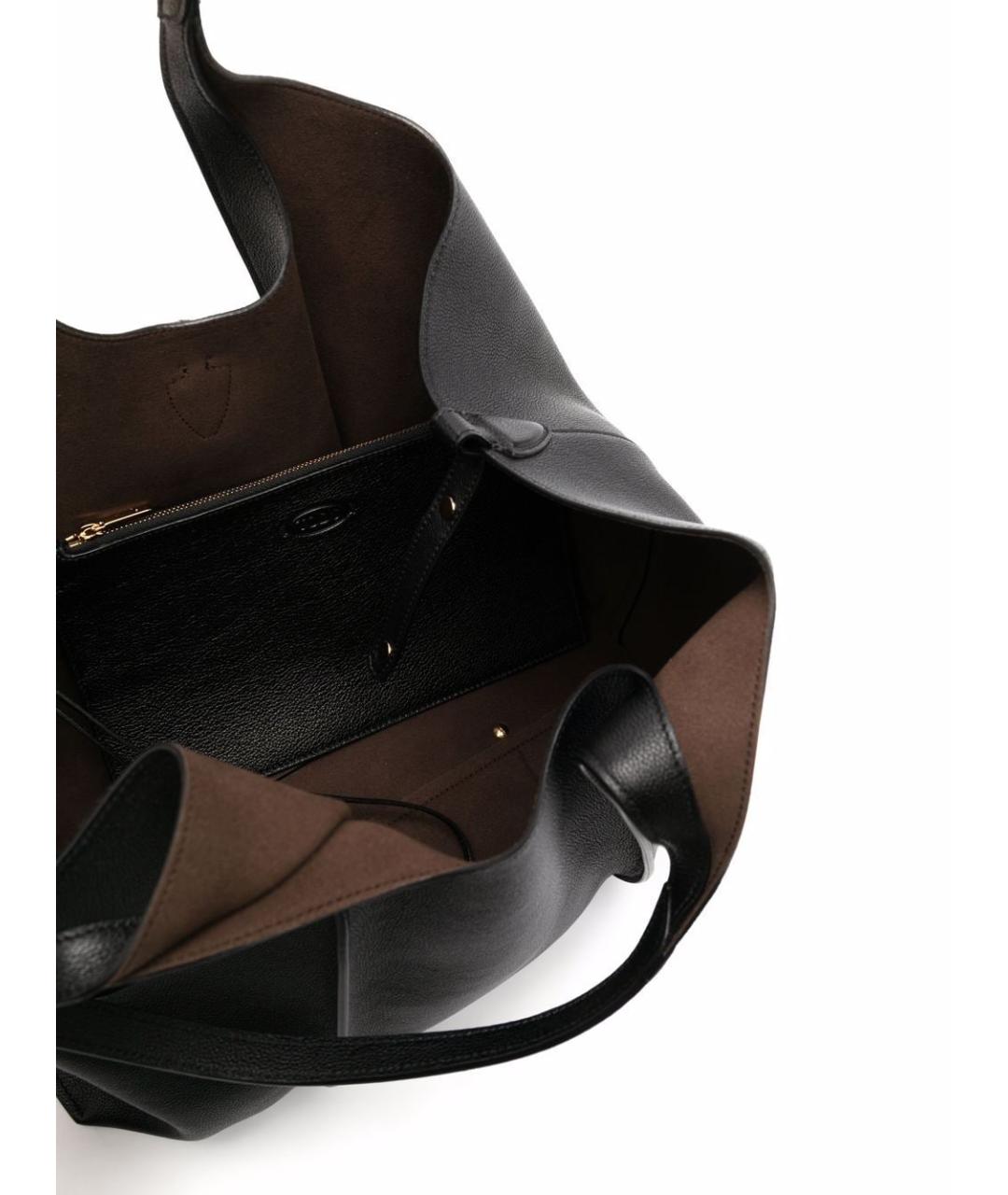 TOD'S Черная кожаная сумка тоут, фото 2