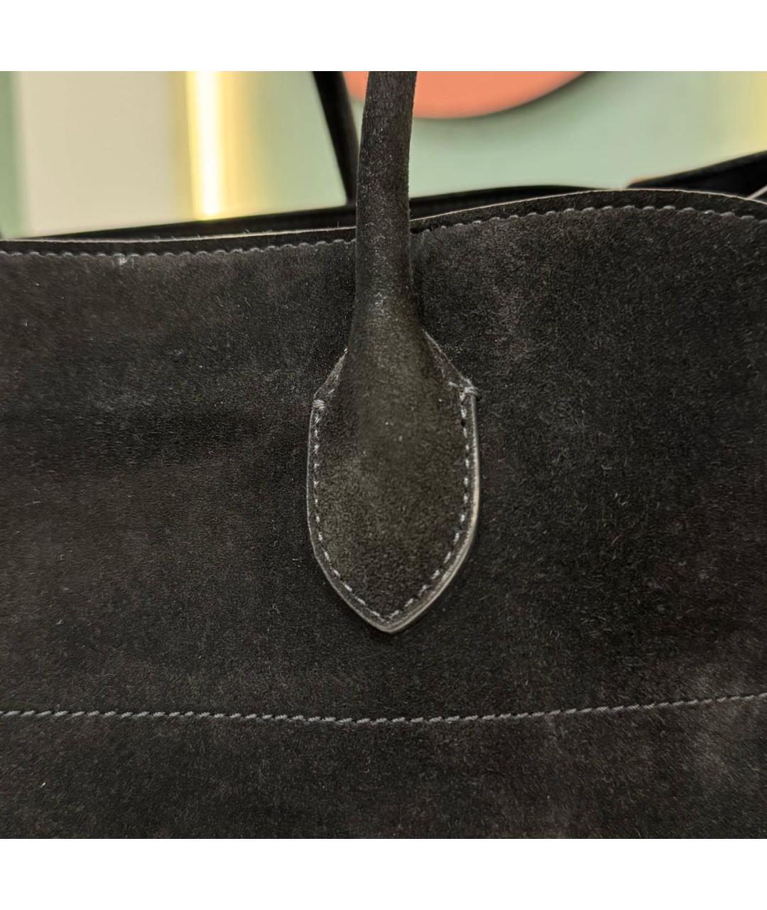 THE ROW Черная замшевая сумка с короткими ручками, фото 3