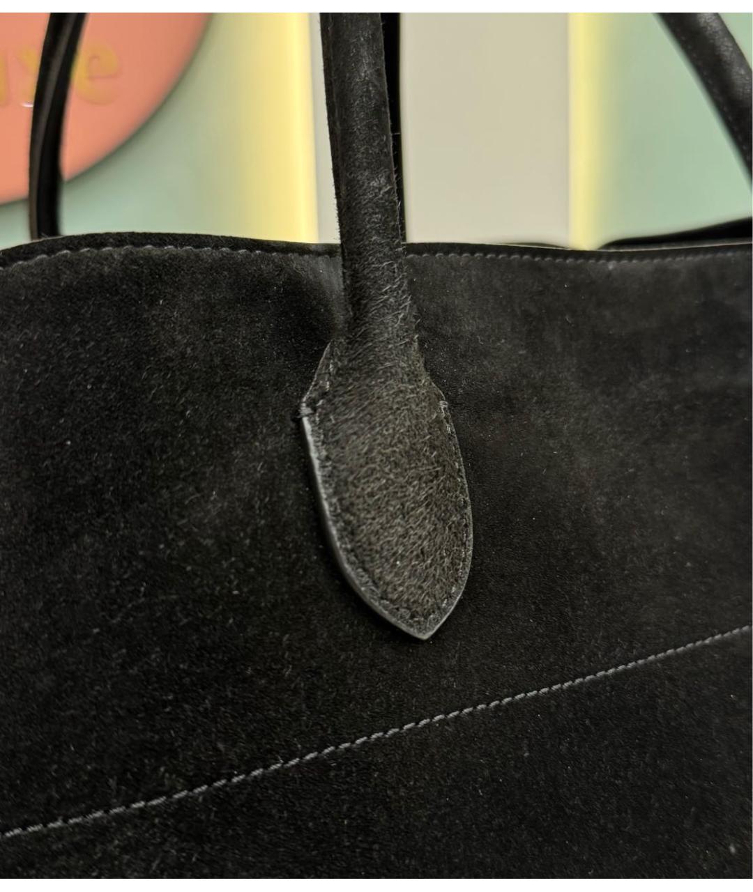 THE ROW Черная замшевая сумка с короткими ручками, фото 2