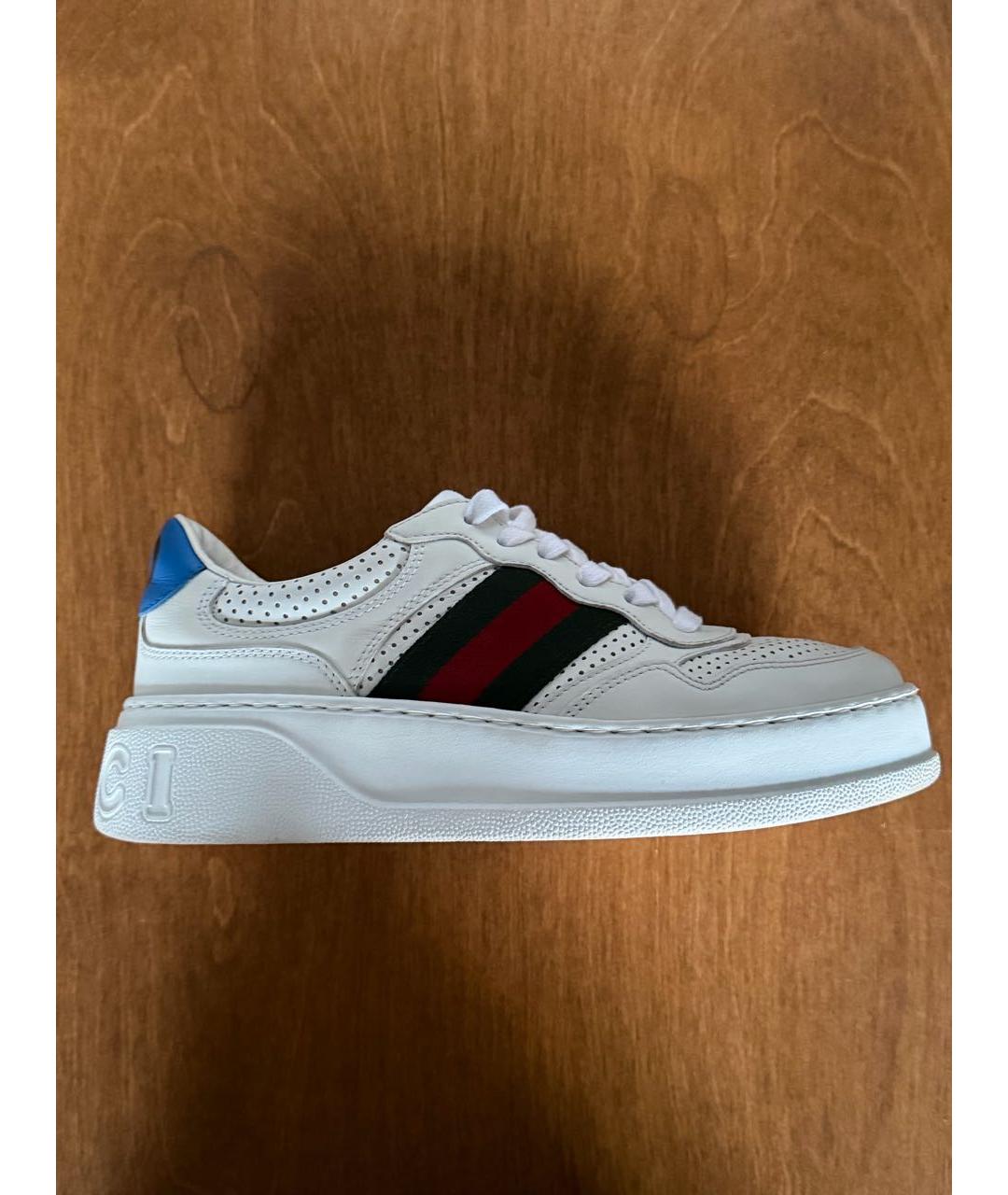 GUCCI Белые кожаные кеды, фото 6