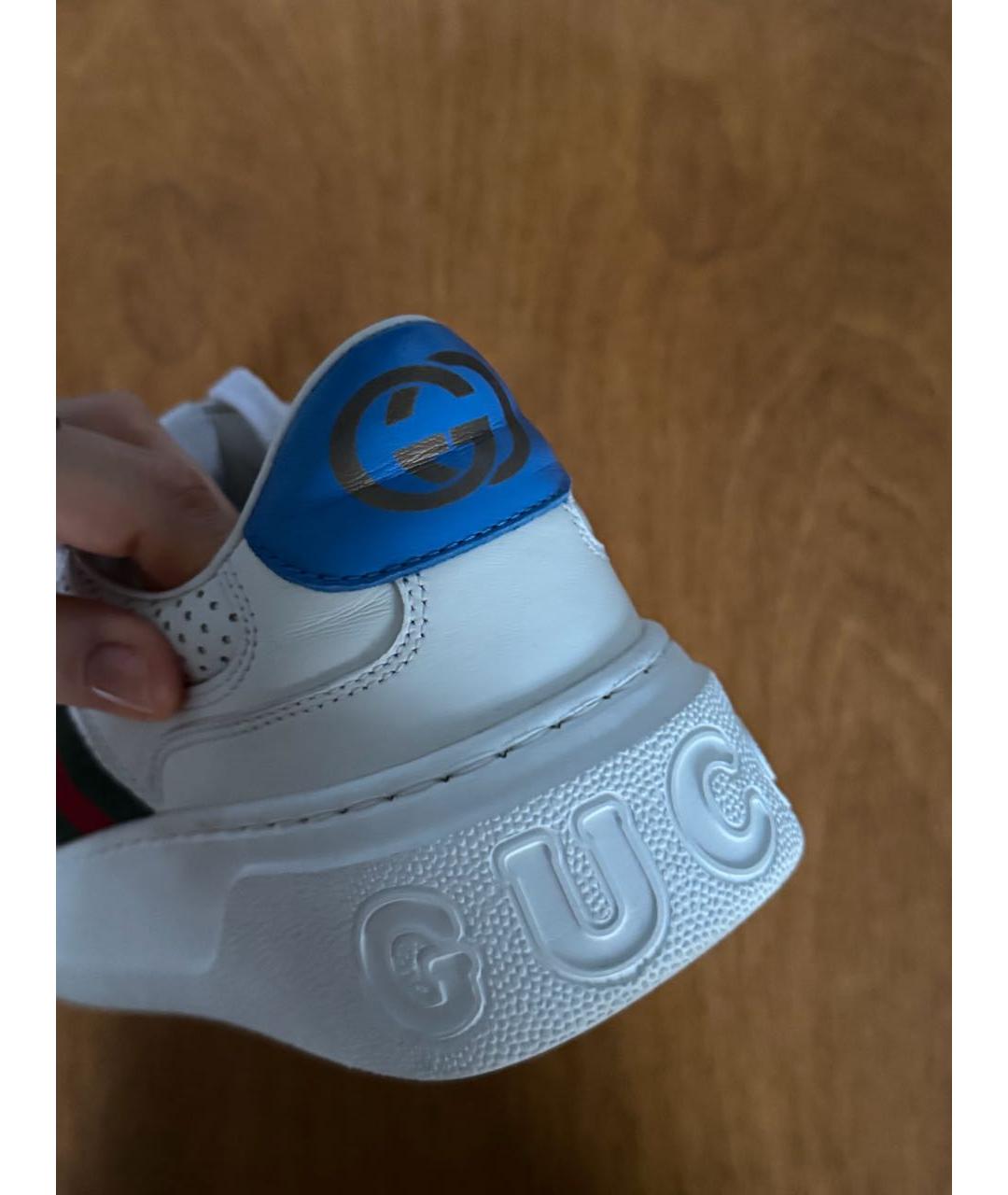 GUCCI Белые кожаные кеды, фото 3