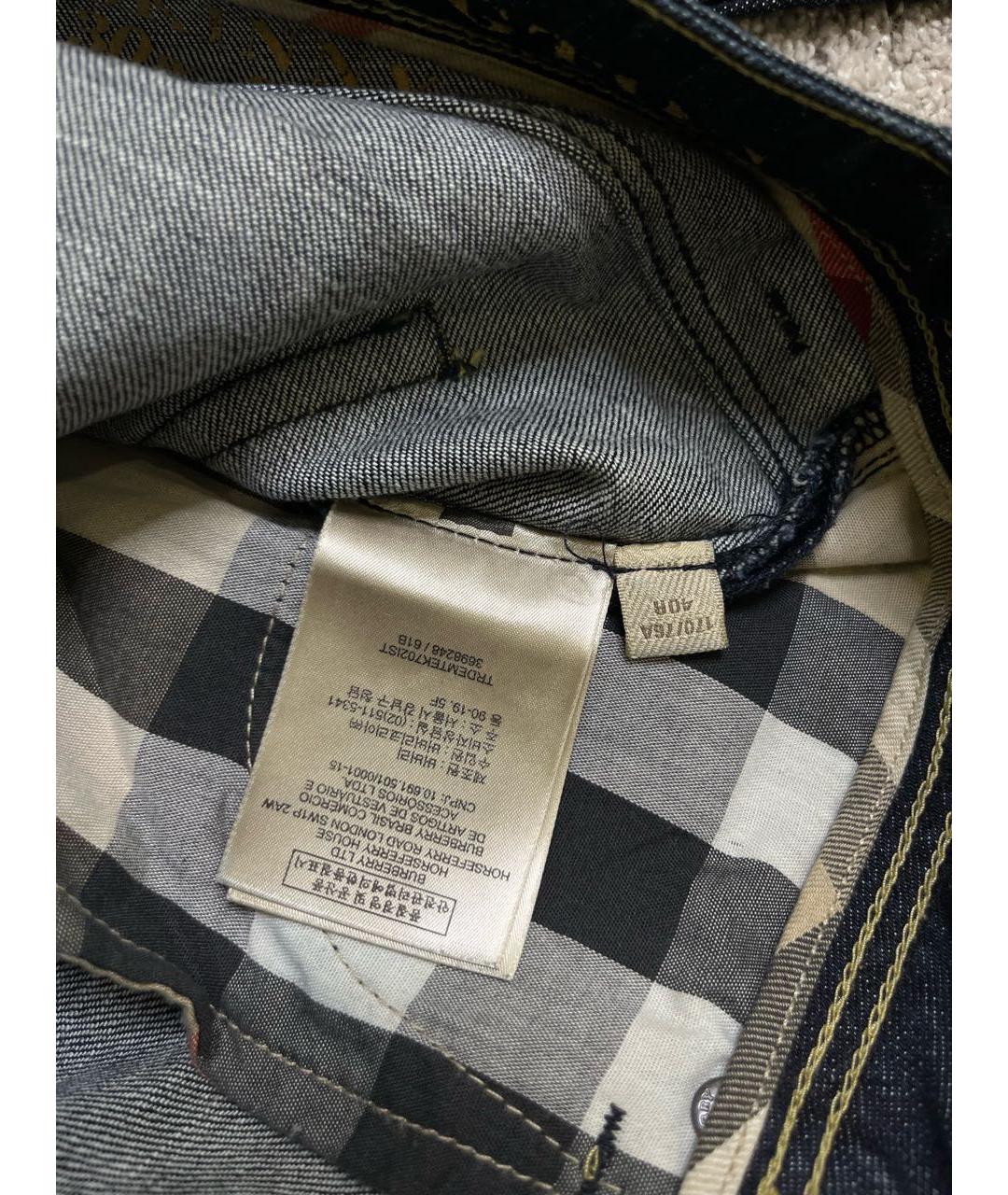 BURBERRY Темно-синие хлопковые джинсы слим, фото 6