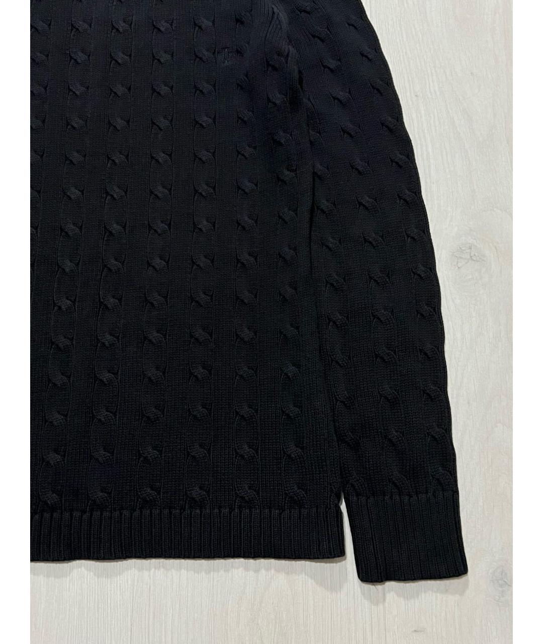 RALPH LAUREN Черный хлопковый джемпер / свитер, фото 6